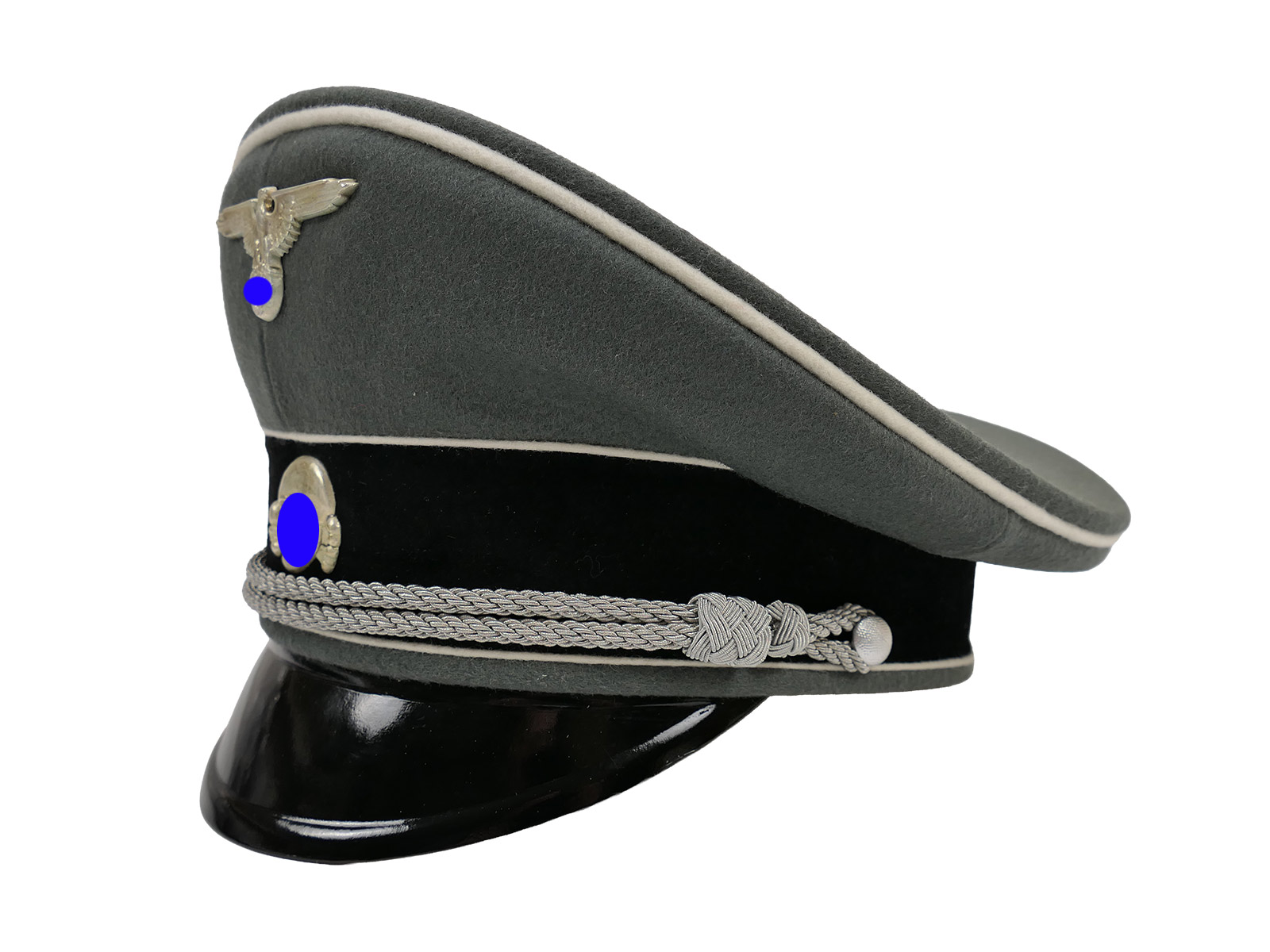 Waffen SS peaked cap, officer’s, size 58 – top-quality museum-grade reproduction with metal detailing