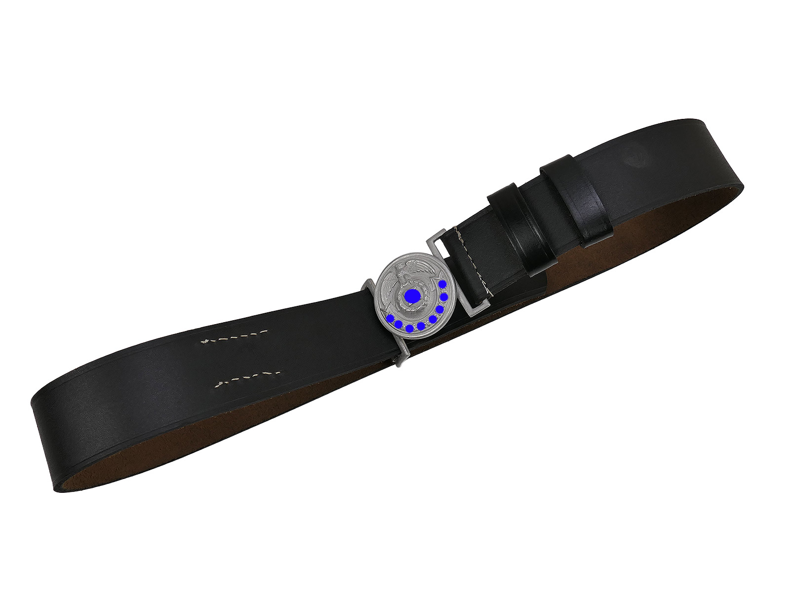 Waffen-SS Führer belt with belt buckle, 100 cm long, leather belt, officer’s Führer belt buckle, COLLECTION