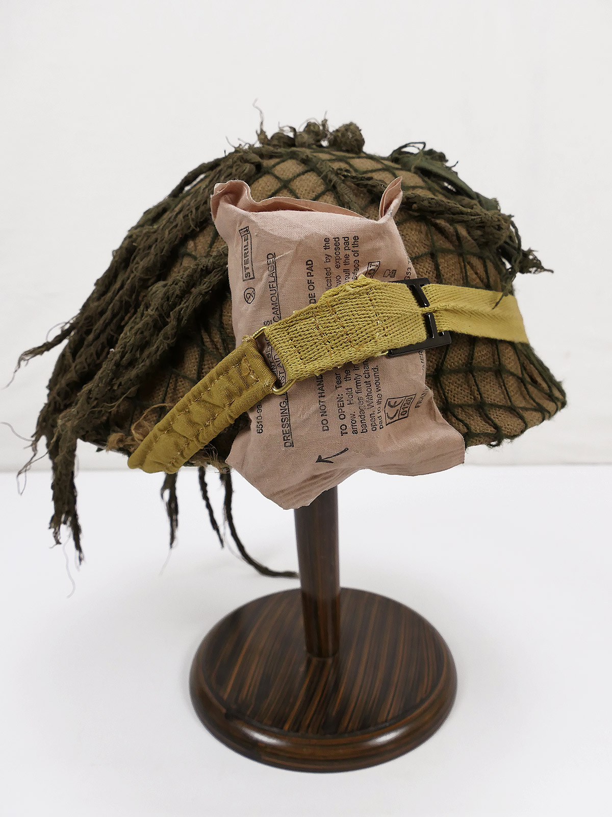 WW2 Brodie plate helmet British steel helmet with chin strap helmet net and camouflage material