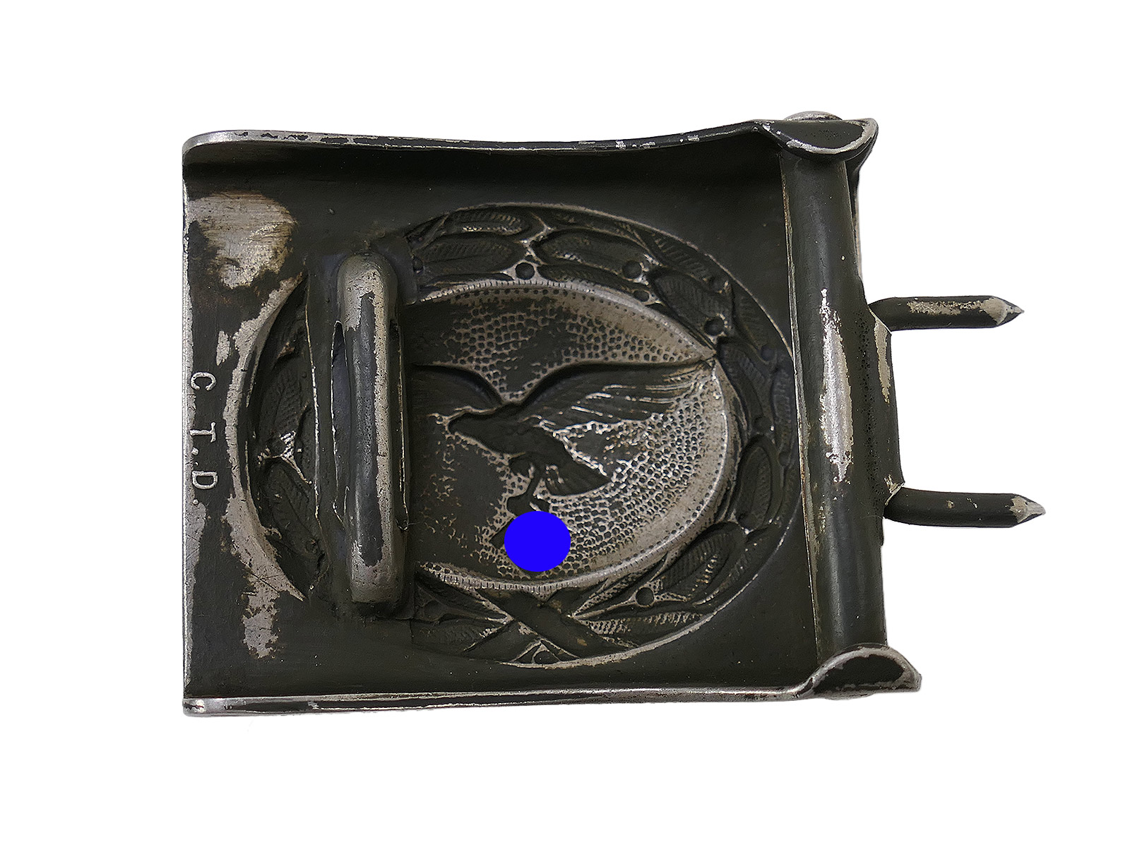 Vintage Luftwaffe belt buckle, aluminium, C.T.D. COLLECTION