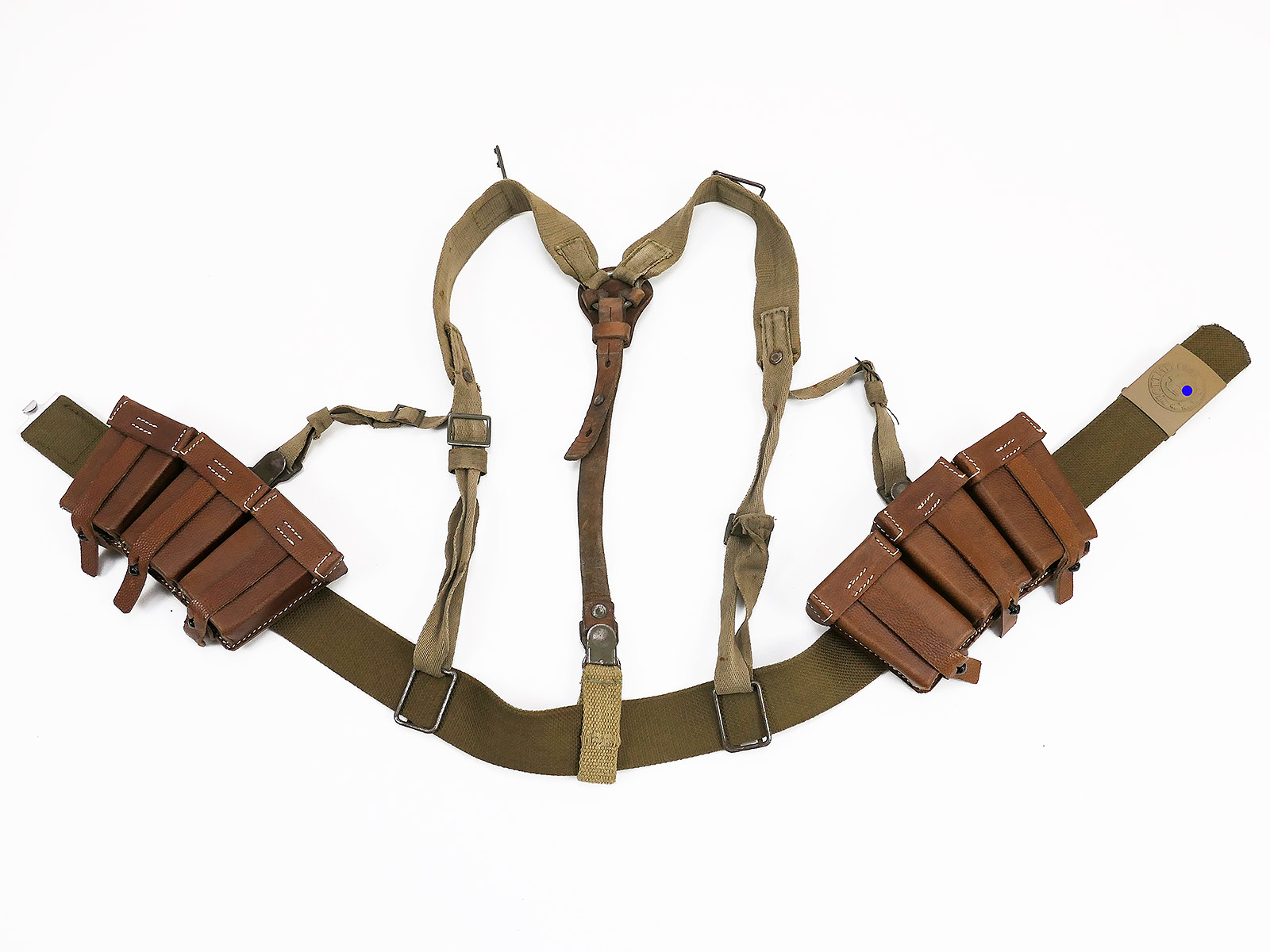 DAK Tropen Koppelzeug K98 Schütze Afrika Korps Koppel belt buckle Y-strap 2x cartridge pouch