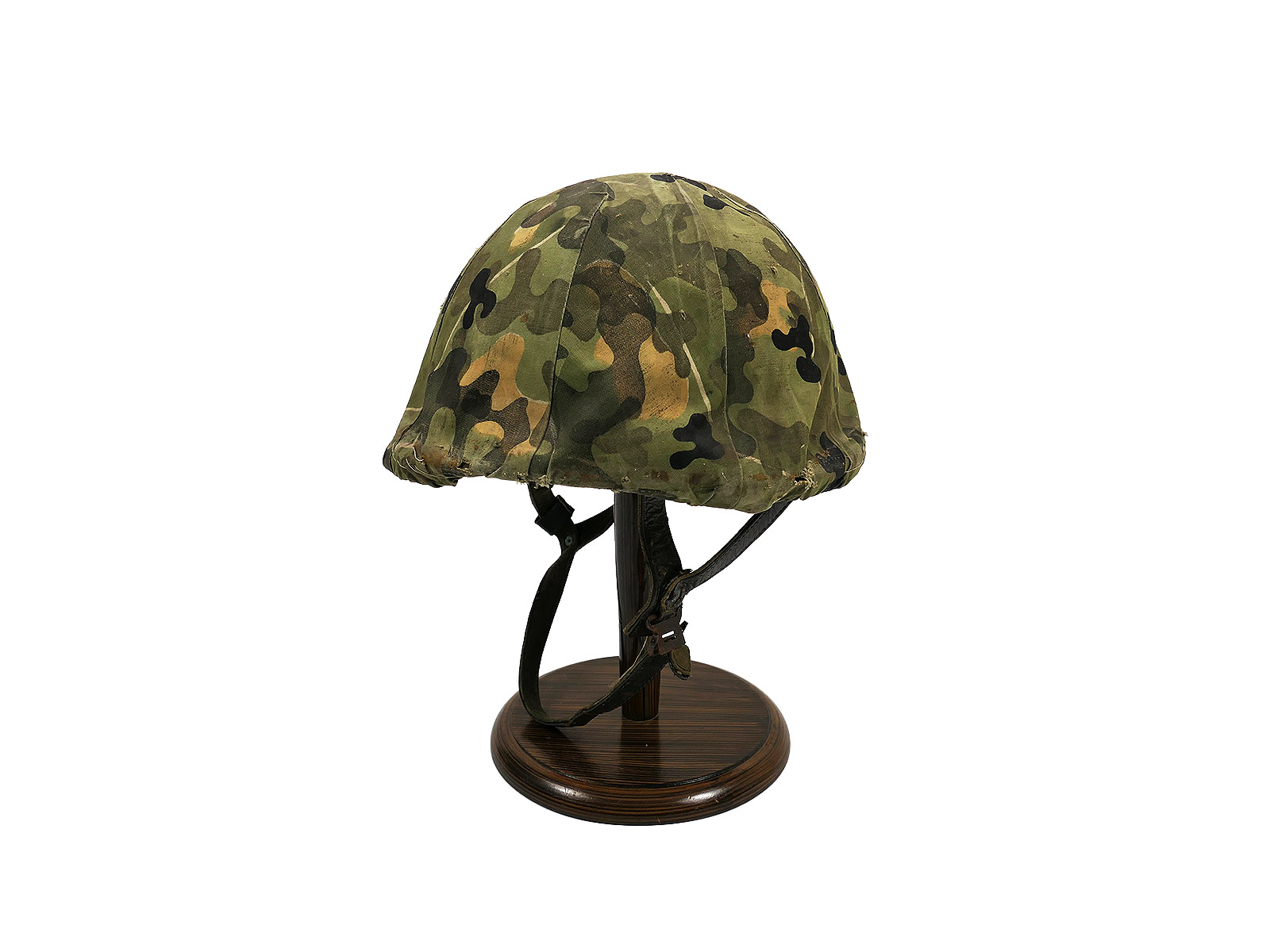 Original BW paratrooper helmet Bundeswehr parachutist helmet steel helmet M71 with camouflage cover AMÖBENTARN