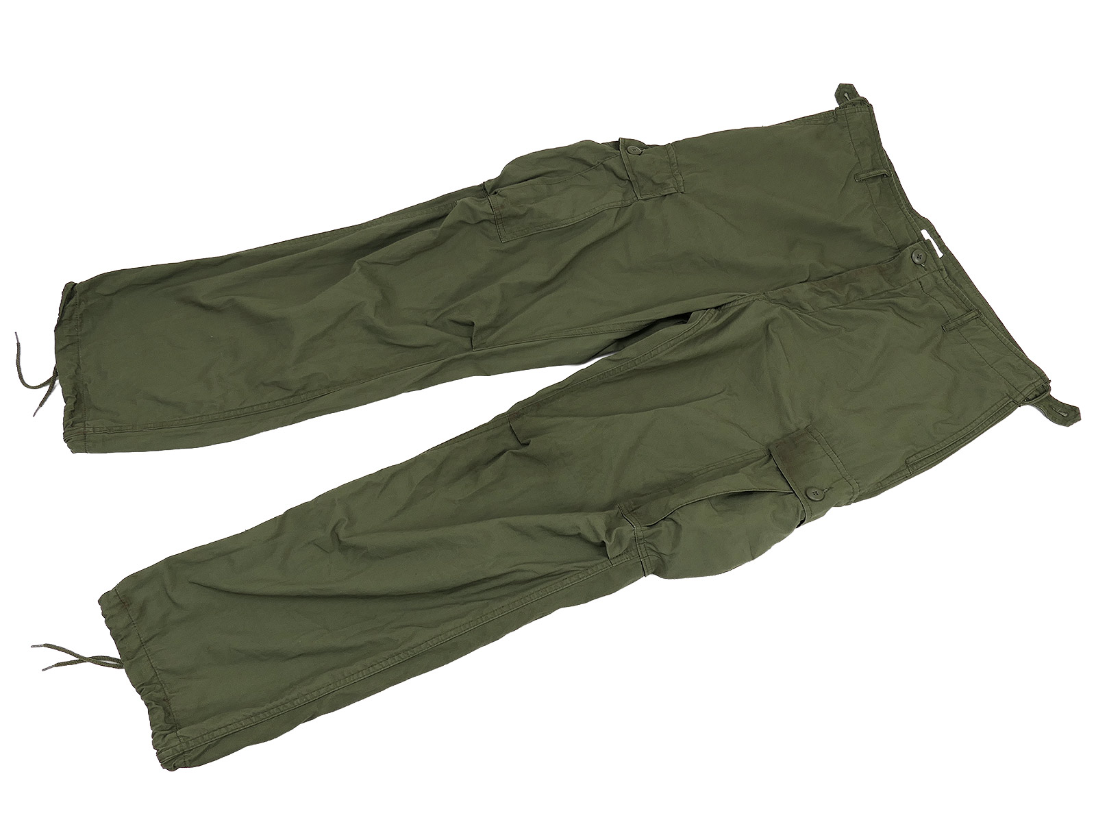 One-off item – film prop: US Army field trousers, Jungle Pants M64, Vietnam, olive, MEDIUM, regular fit.