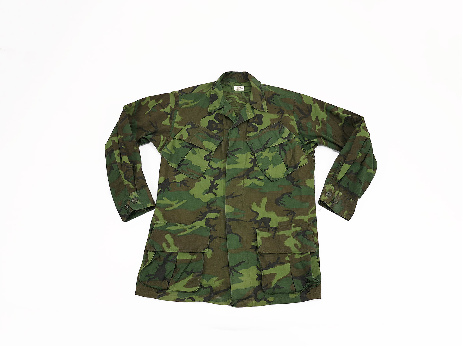 US Army BDU Field Shirt, ERDL Camouflage, 1968 Vietnam Tropical Shirt, SMALL, Regular Fit, Excellent Condition