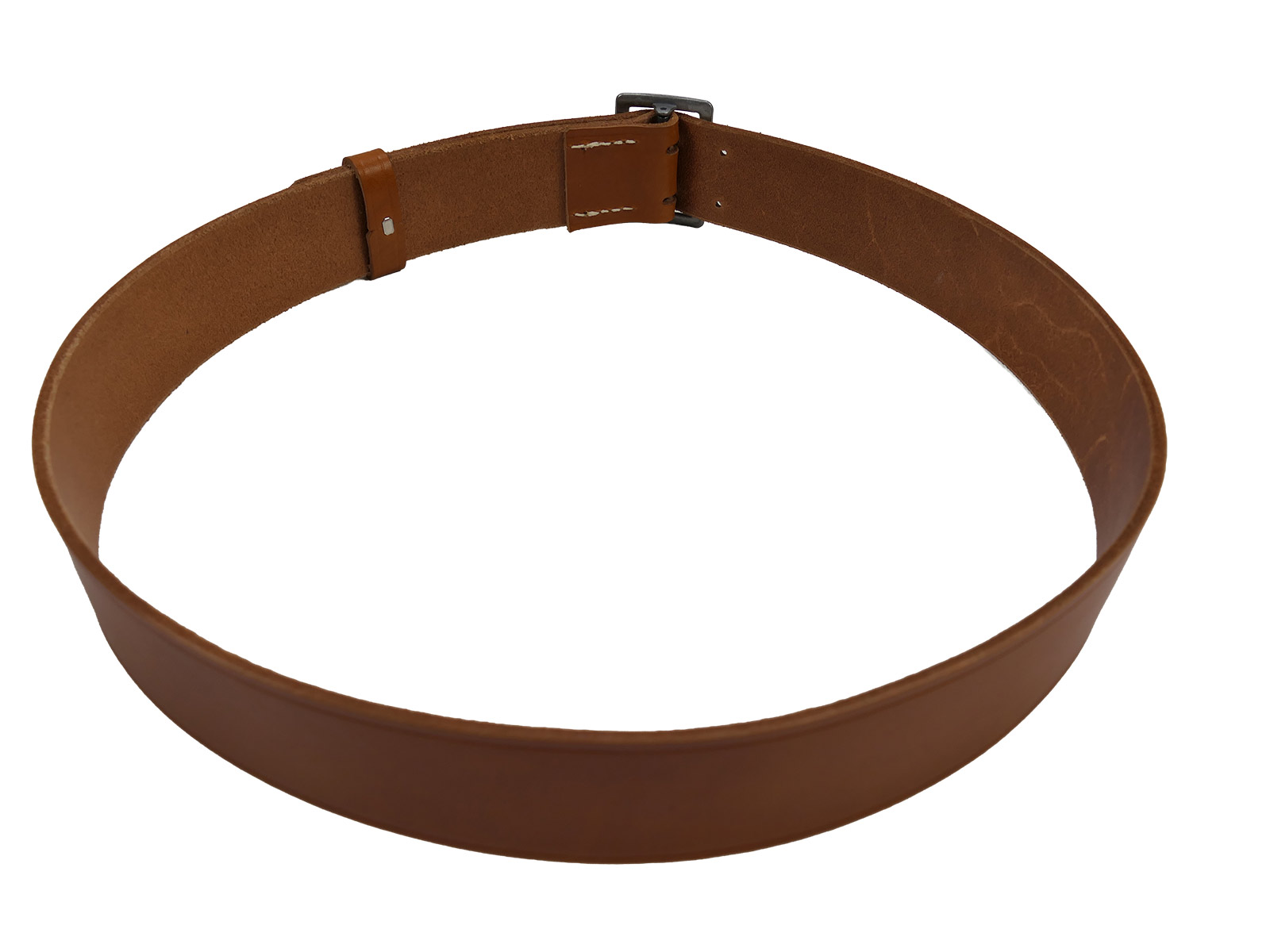 Officer’s double-pronged belt, brown, 50 mm, leather belt, brown, total length 125 cm, COLLECTION