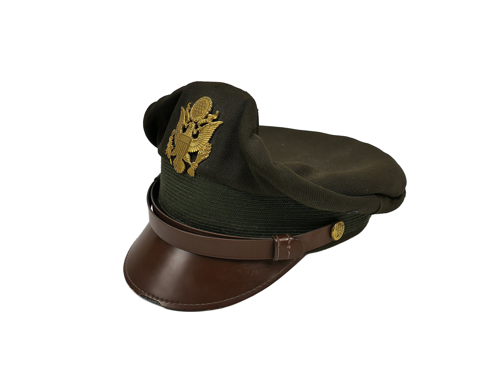 Single piece US Army Air Force Wk2 Crusher Cap US Officer Size 59 COLLECTION BATTLE WORN