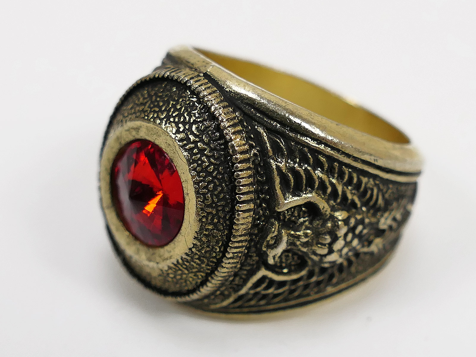 US Army ring traditional ring with red stone 20mm