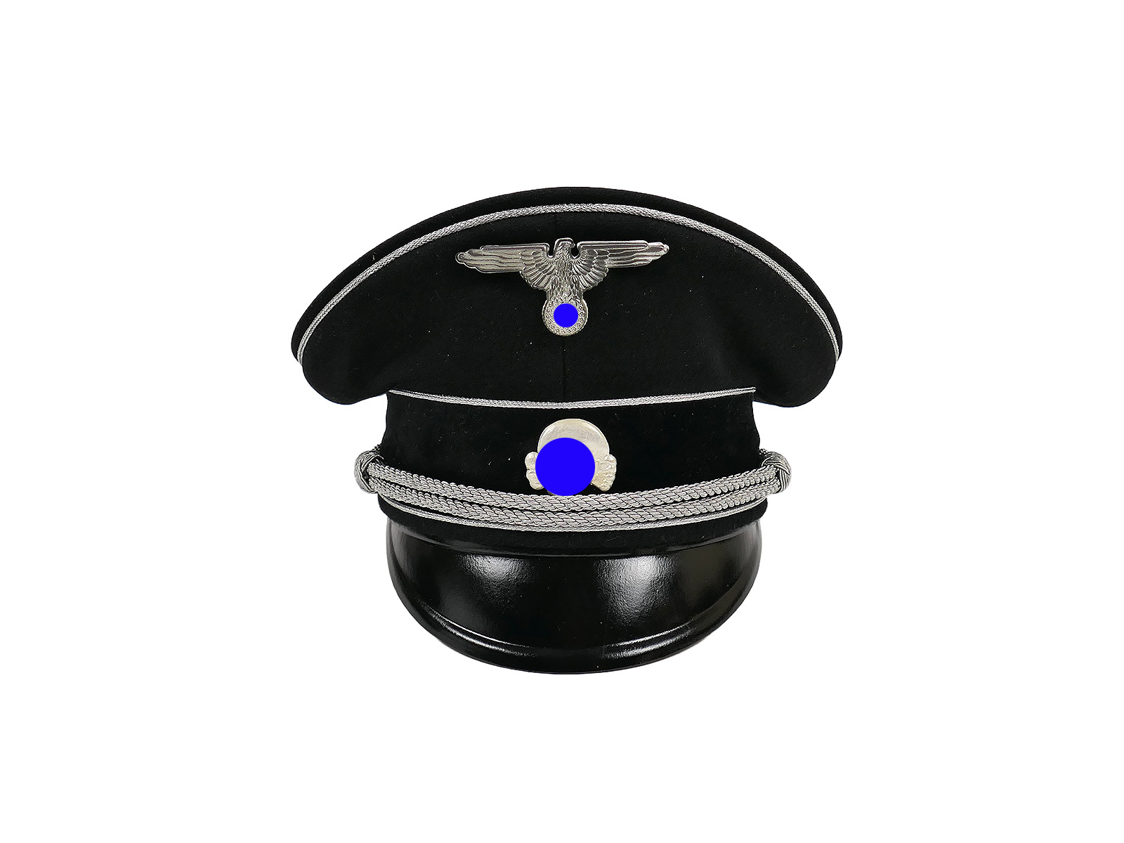 Allgemeine SS Schirmmütze General RZM Gr.58 mit Metalleffekten Premium Museumsanfertigung 