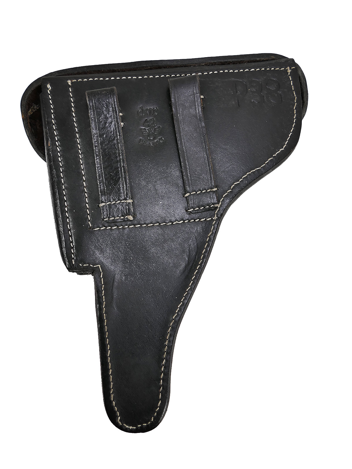 One-off item – Wehrmacht P38 holster, briefcase-style leather holster, pistol pouch – BATTLE WORN