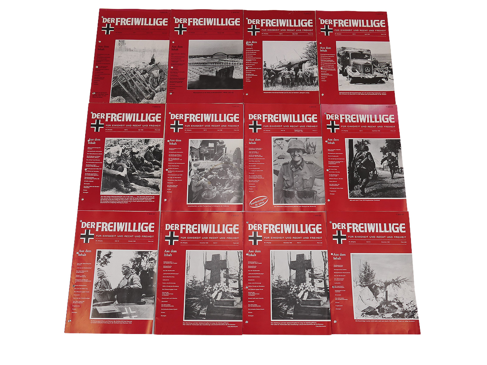 1980 – 11 issues + 1 supplement of the magazine *Der Freiwillige* / Second World War – COMPLETE, 26th volume