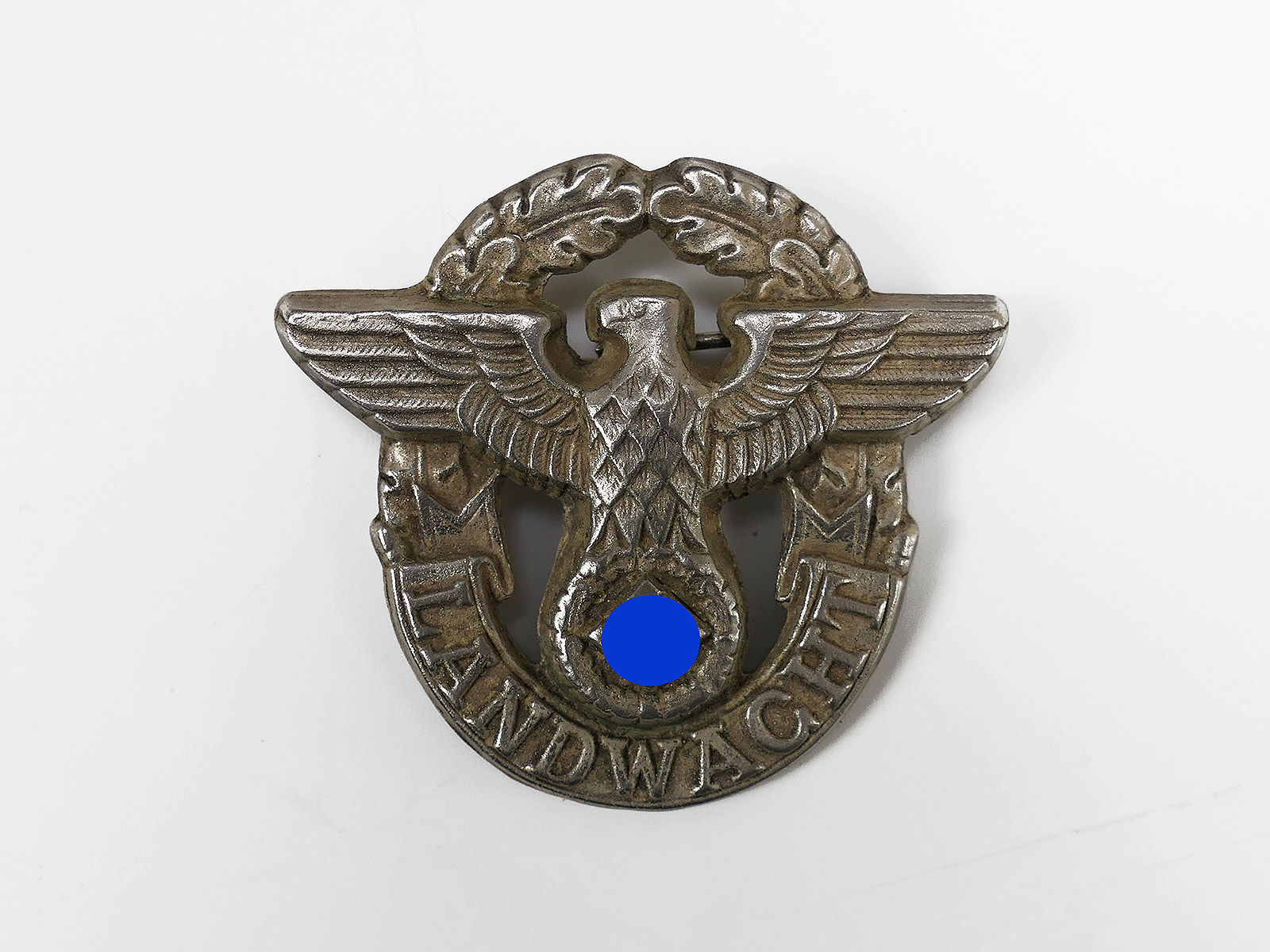 Wehrmacht police land guard cap badge on 2 pins cap eagle cap eagle