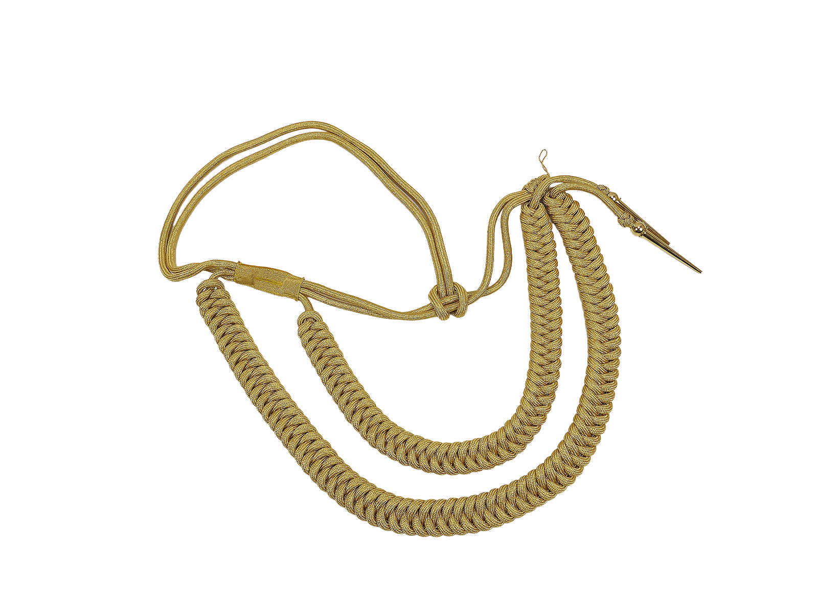 Wehrmacht parade lanyard monkey swing adjutant lanyard - DOPPELT- Uniform Gold / Aluminium 