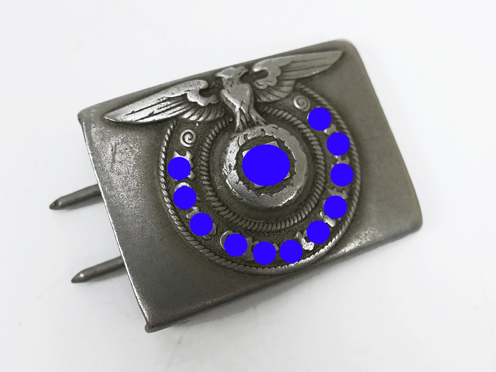 Waffen SS RZM 822/38 belt buckle aluminium with great patina more worn Waffen SS RZM 822/38 belt buckle aluminium with great patina more worn