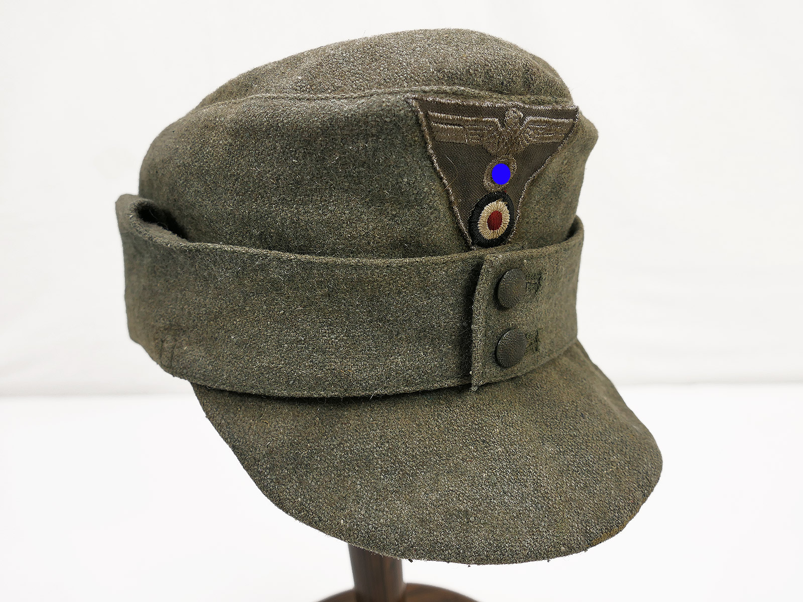 Army M43 field cap, FADE OUT, size 57, with original trapezoid detailing – COLLECTION