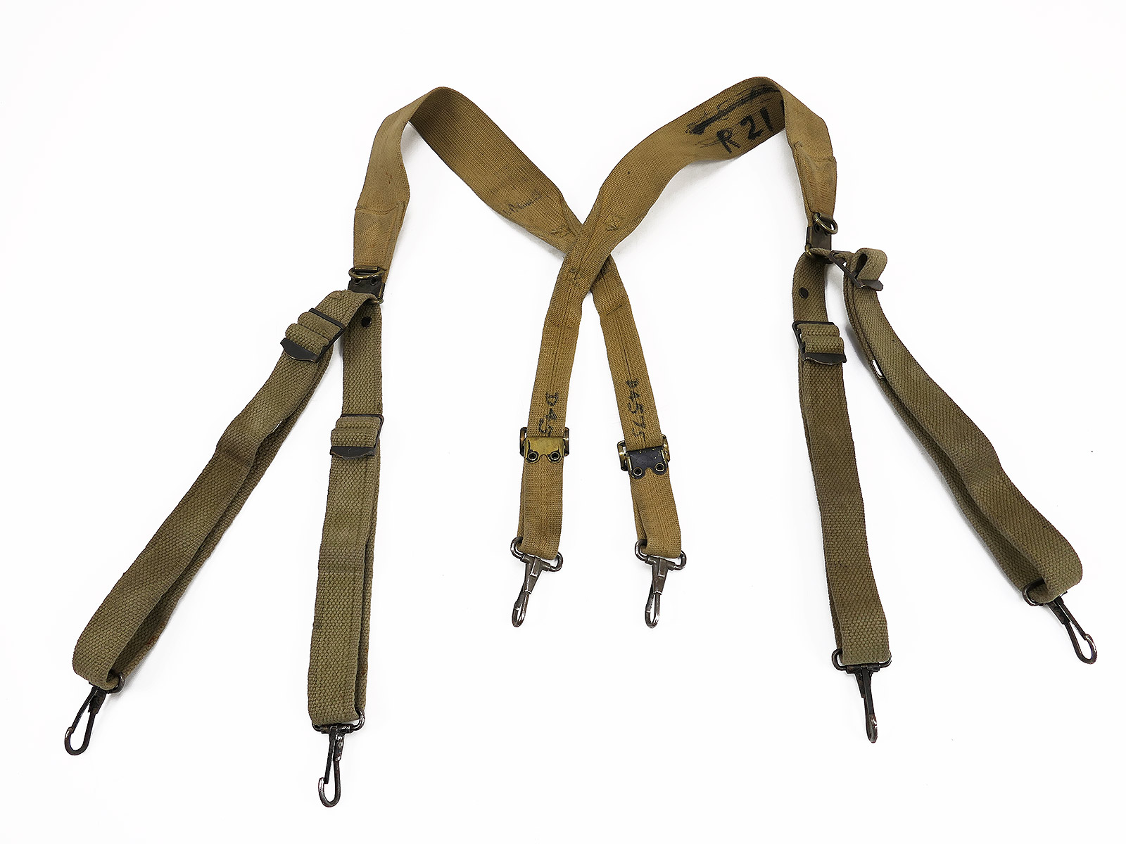 #02 Original US Army WW2 M1936 Suspenders 1941/42? Collection: BATTLE-WORN