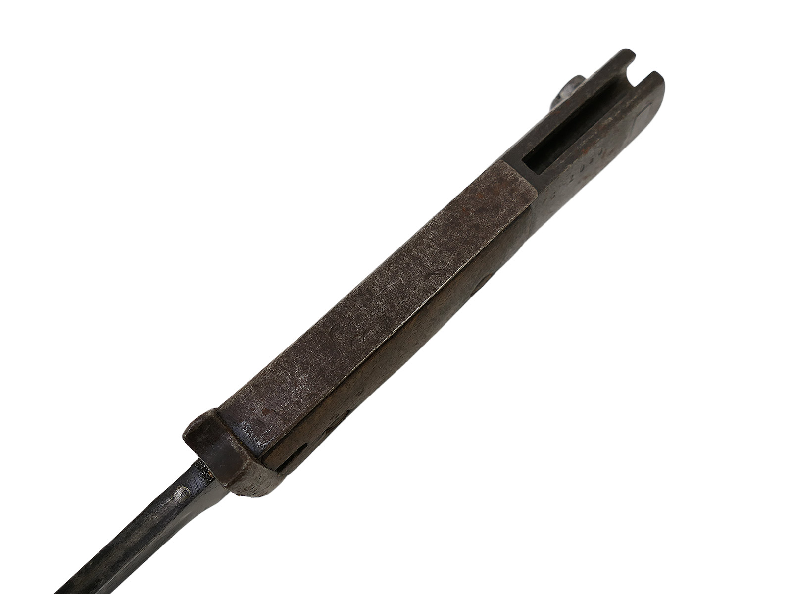 SET: Wehrmacht M84/98 bayonet for the K98 carbine / sidearm with scabbard + belt loop – BATTLE WORN