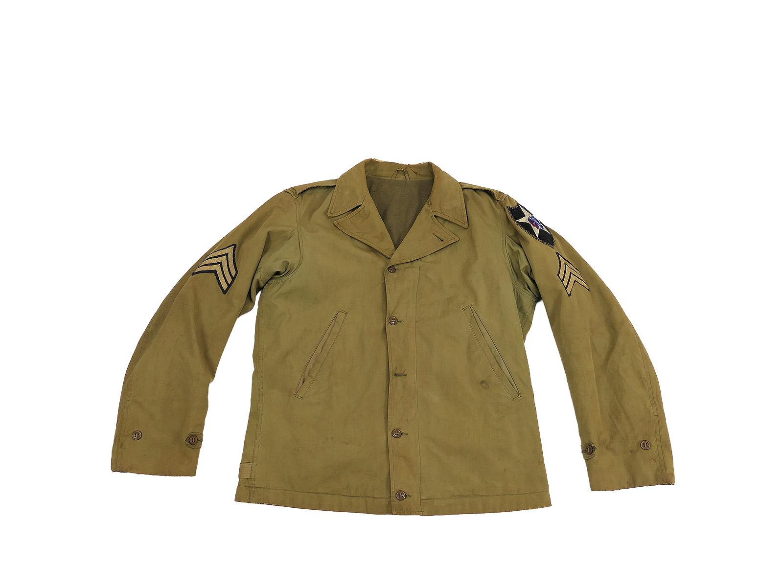 Original US WW2 M41 Field Jacket "Indianhead" Field Jacket Jeep Jacket COLLECTION BATTLE WORN