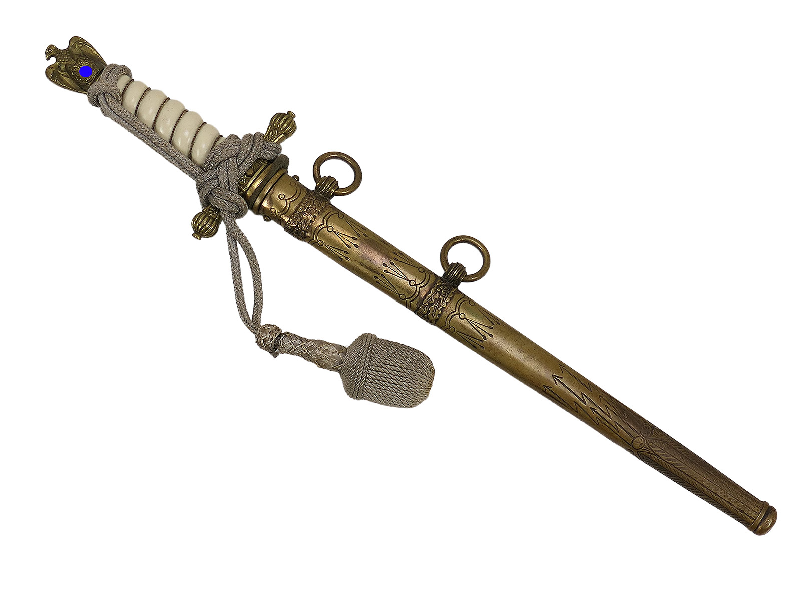 KM Kriegsmarine Officer’s Dagger, Navy Dagger M1938 with tassel and scabbard, TIGER Solingen COLLECTION