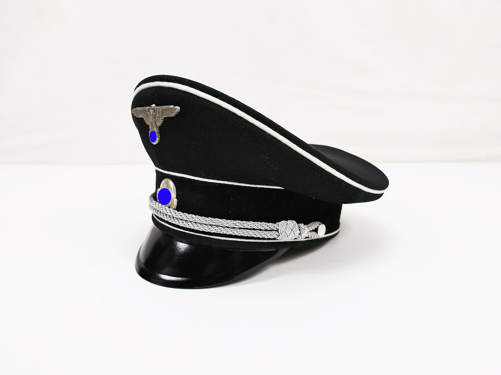 Allgemeine SS RZM Schirmmütze Offizier Gr.58 Premium Museumsanfertigung mit Metall Effekten