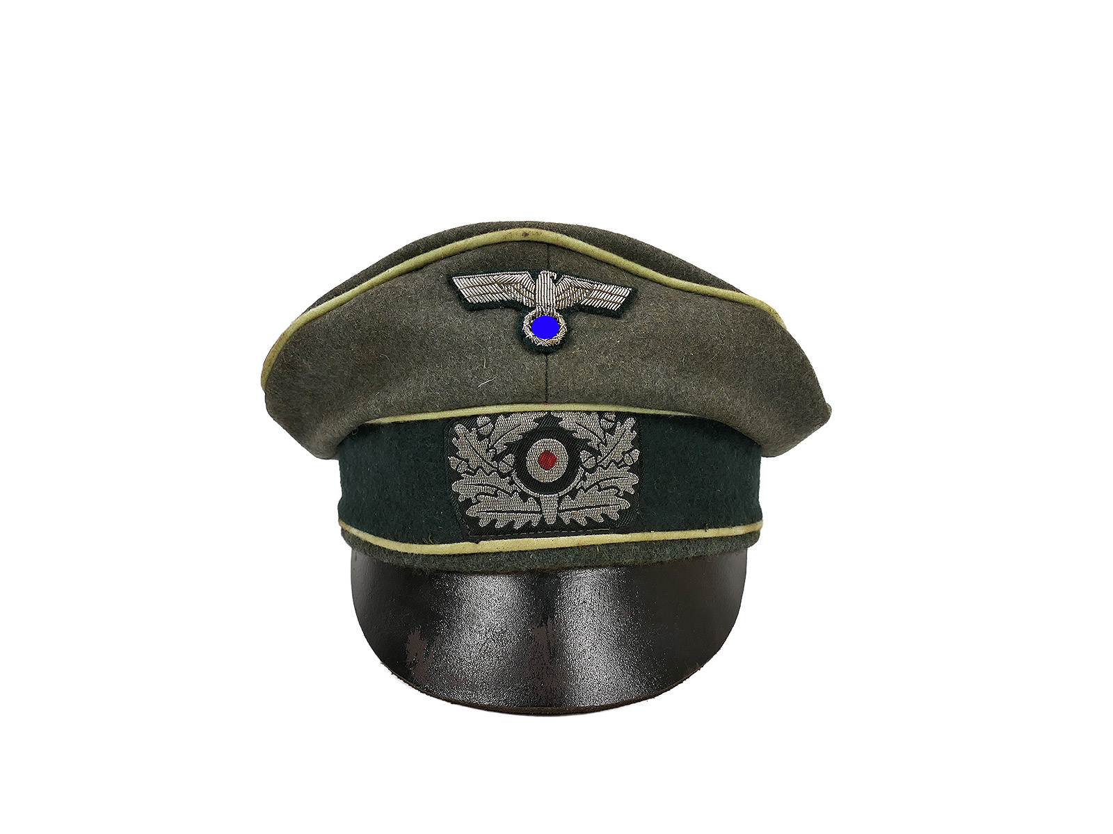Wehrmacht Army Officer's Mountain Infantry Crusher Cap, Size 58, with cap eagle / cockade