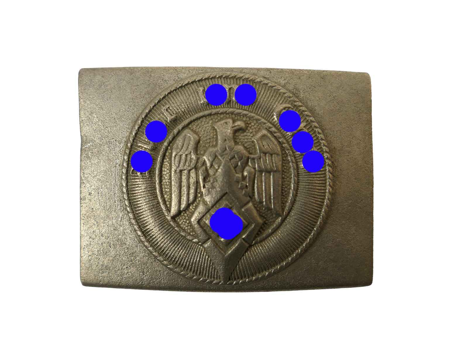 One-off HJ (Hitler Youth) belt buckle by Overhoff *damaged* COLLECTION