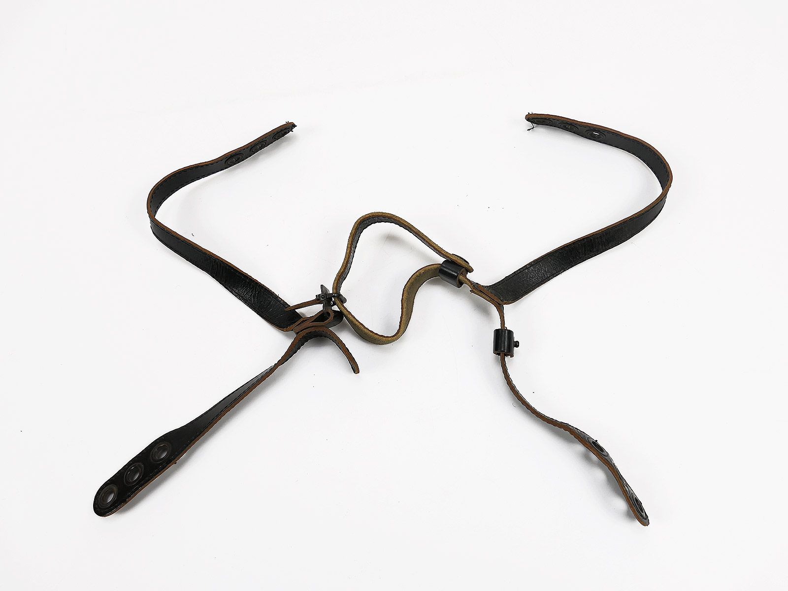 Vintage LW chinstrap paratrooper helmet M38 steel helmet Luftwaffe chin strap leather