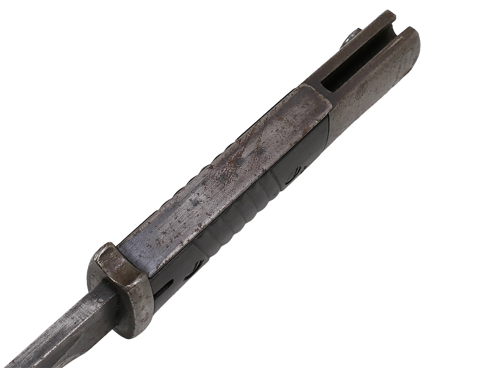 Wehrmacht M84/98 bayonet by Jos Corts, 1940 K98 carbine / fixed bayonet with scabbard, BATTLE-WORN