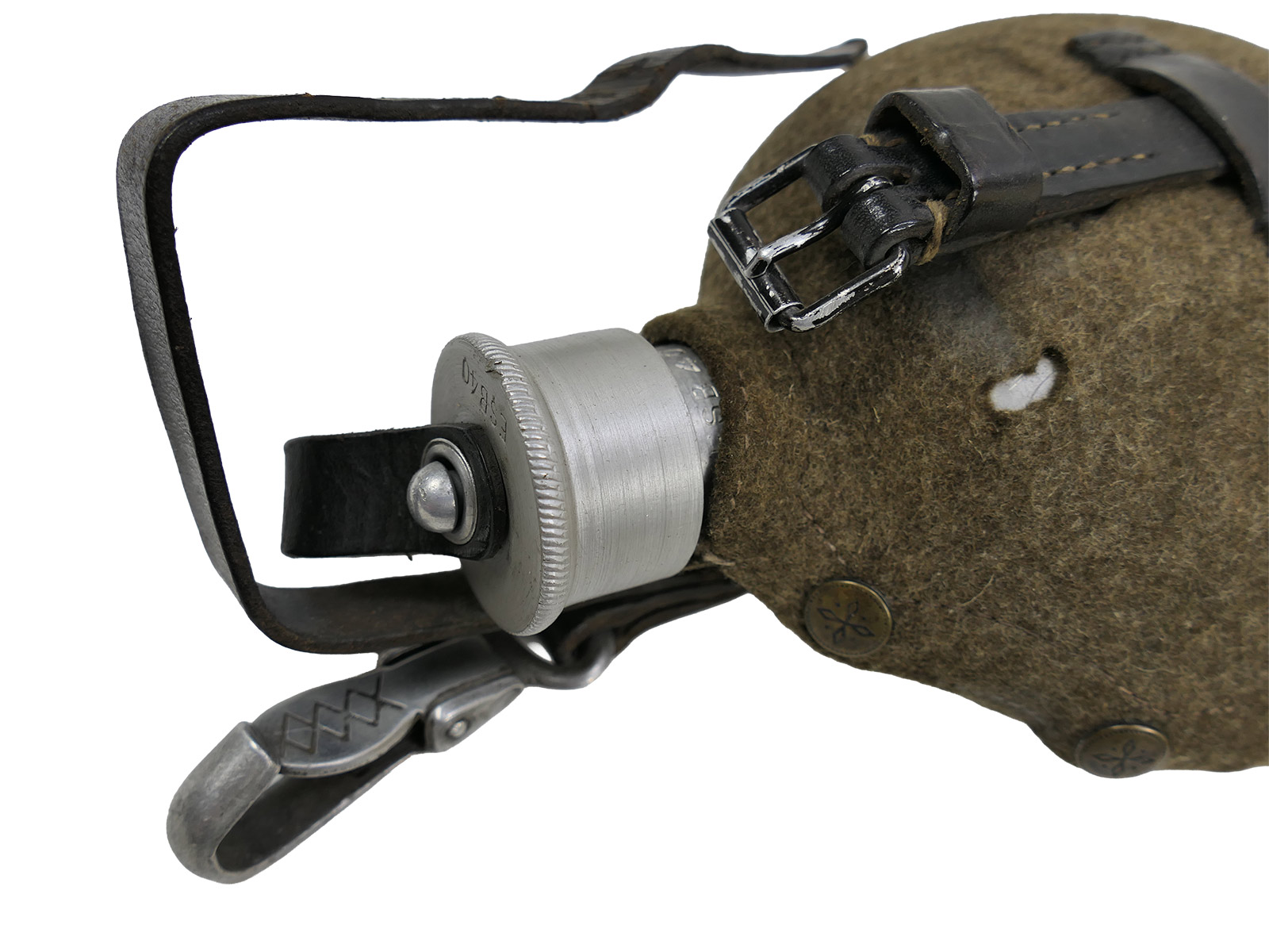 Wehrmacht ESB40 canteen with original aluminium cup WAL39  COLLECTION BATTLE WORN