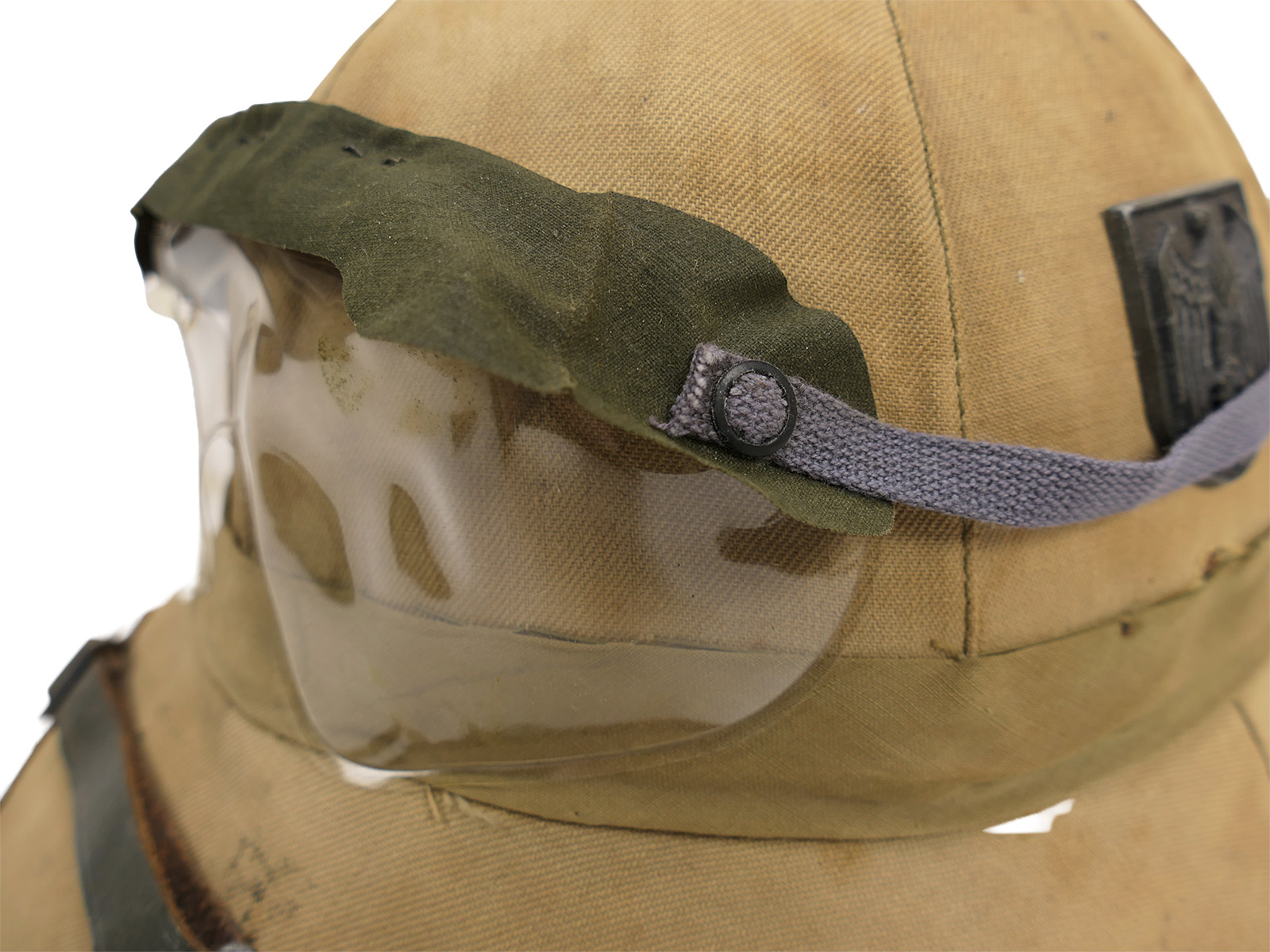 Original tropical helmet, Afrikakorps, Carl Halfar, Wehrmacht, DAK, with dust goggles – COLLECTION
