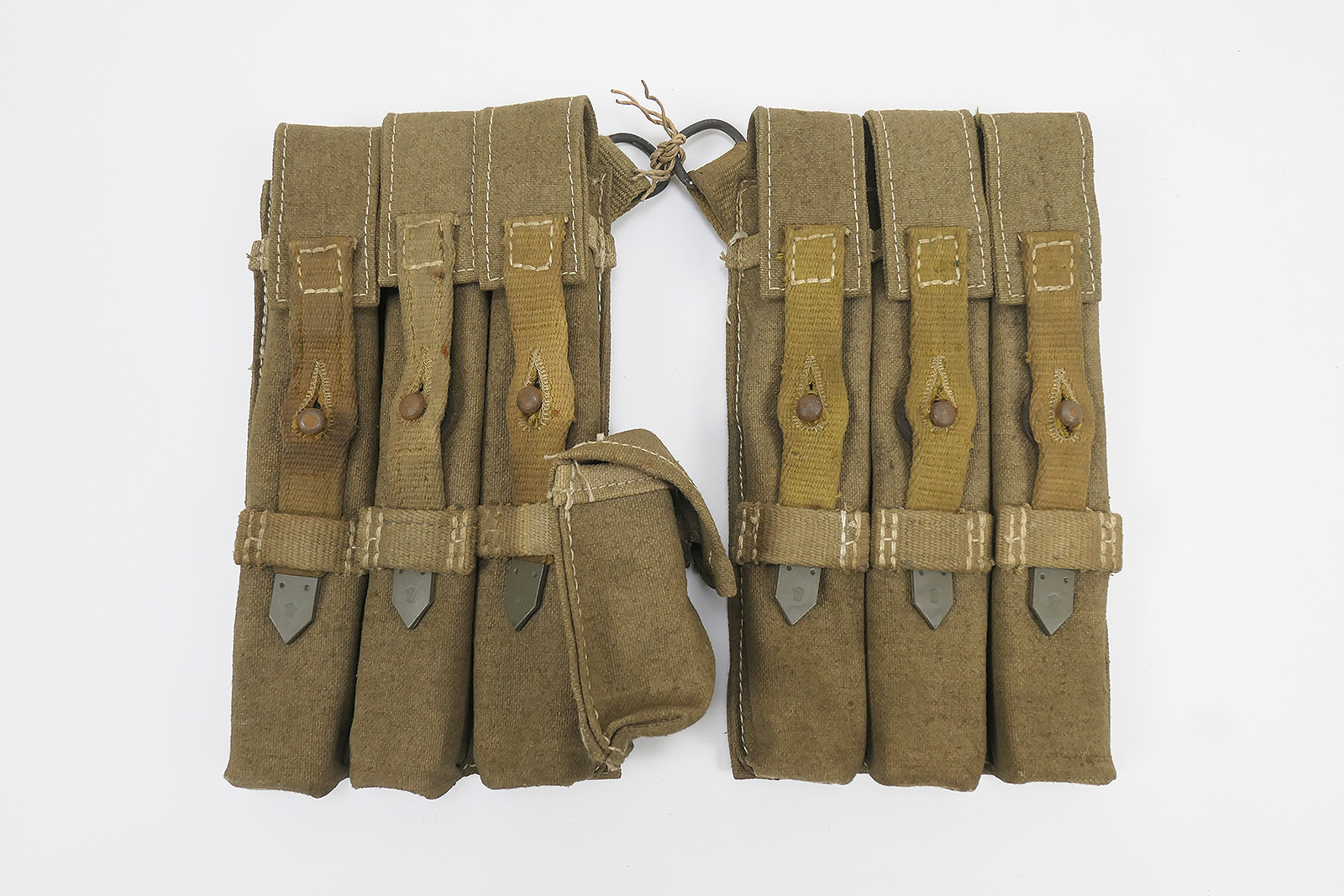 #8 Wehrmacht DAK Afrika Korps pair of MP 38/40 magazine pouches MP38 MP40 web canvas pouch