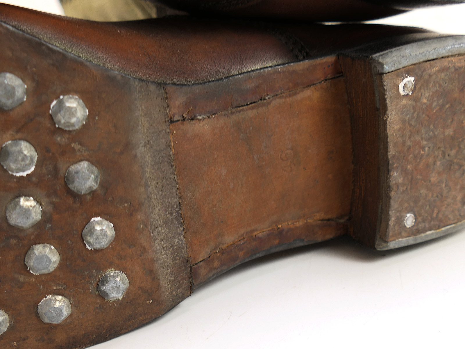 Single pair – Wehrmacht DAK high-top tropical boots, Afrika Korps boots, size 46, COLLECTION BATTLE WORN