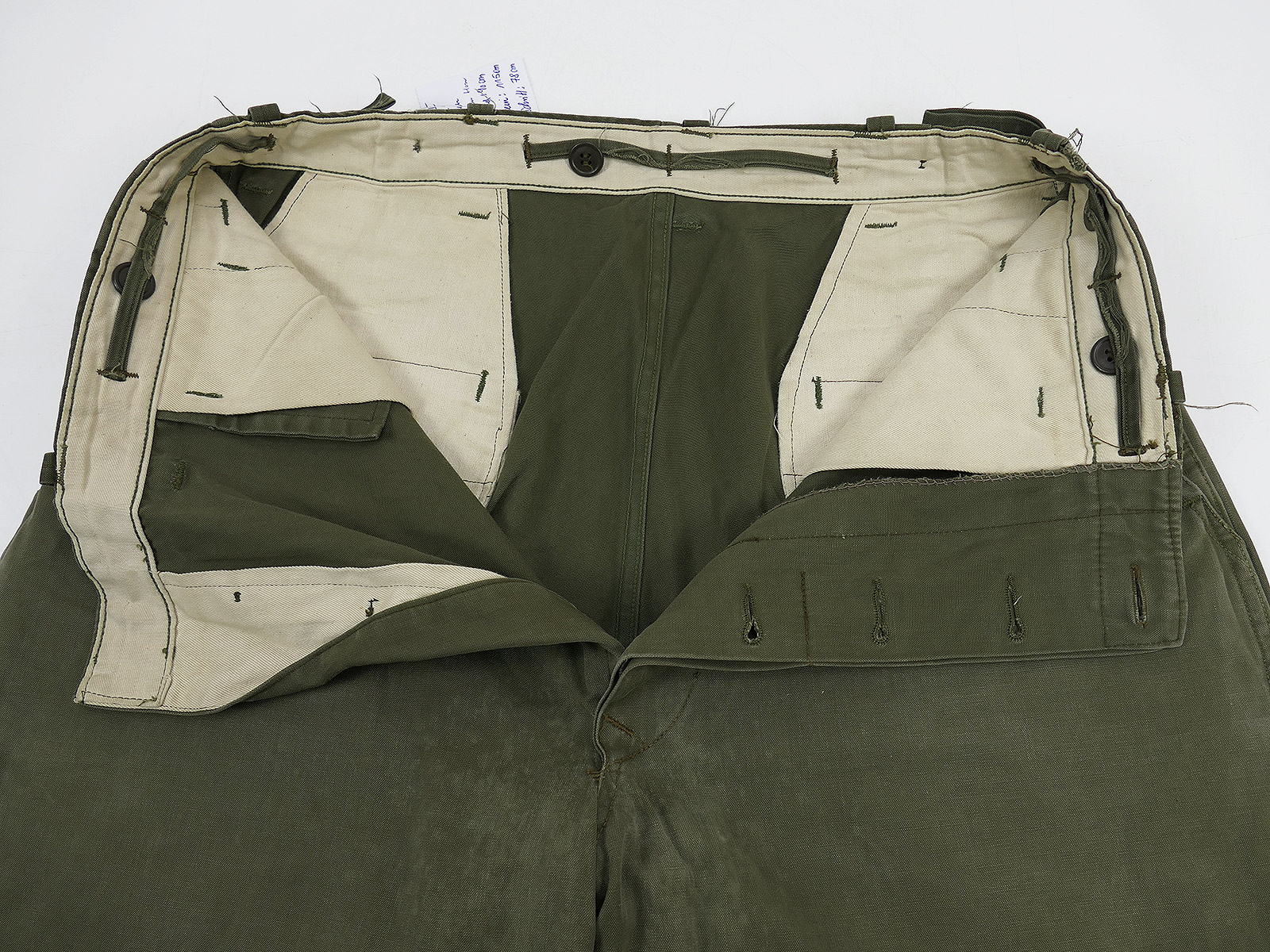 #B One-off item: US WW2 vintage M43 trousers (M1943 field trousers) – BATTLE WORN collection