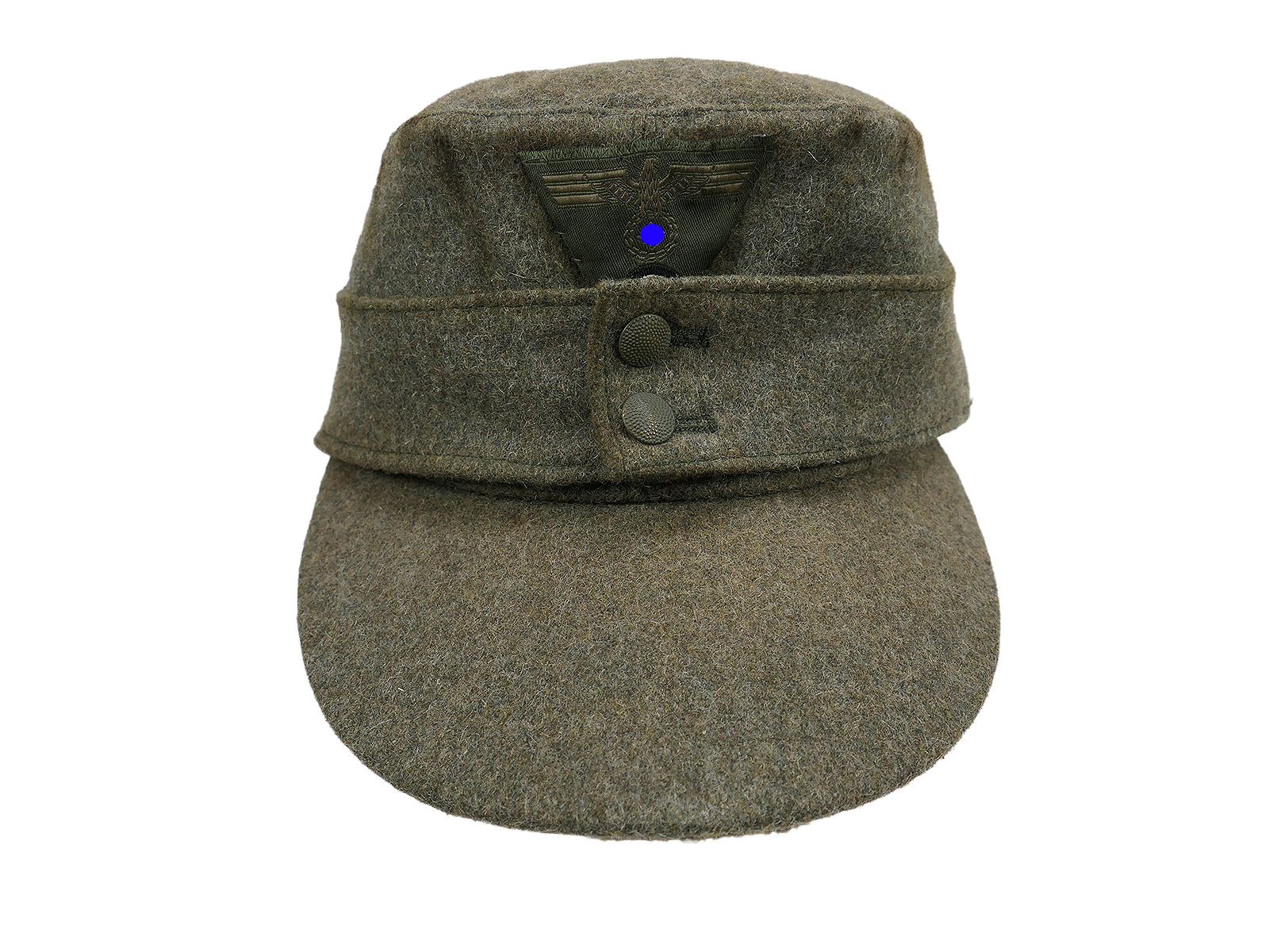 Wehrmacht M43 field cap M1943 with trapezoidal detailing, cap eagle, size 59/60, BATTLE WORN