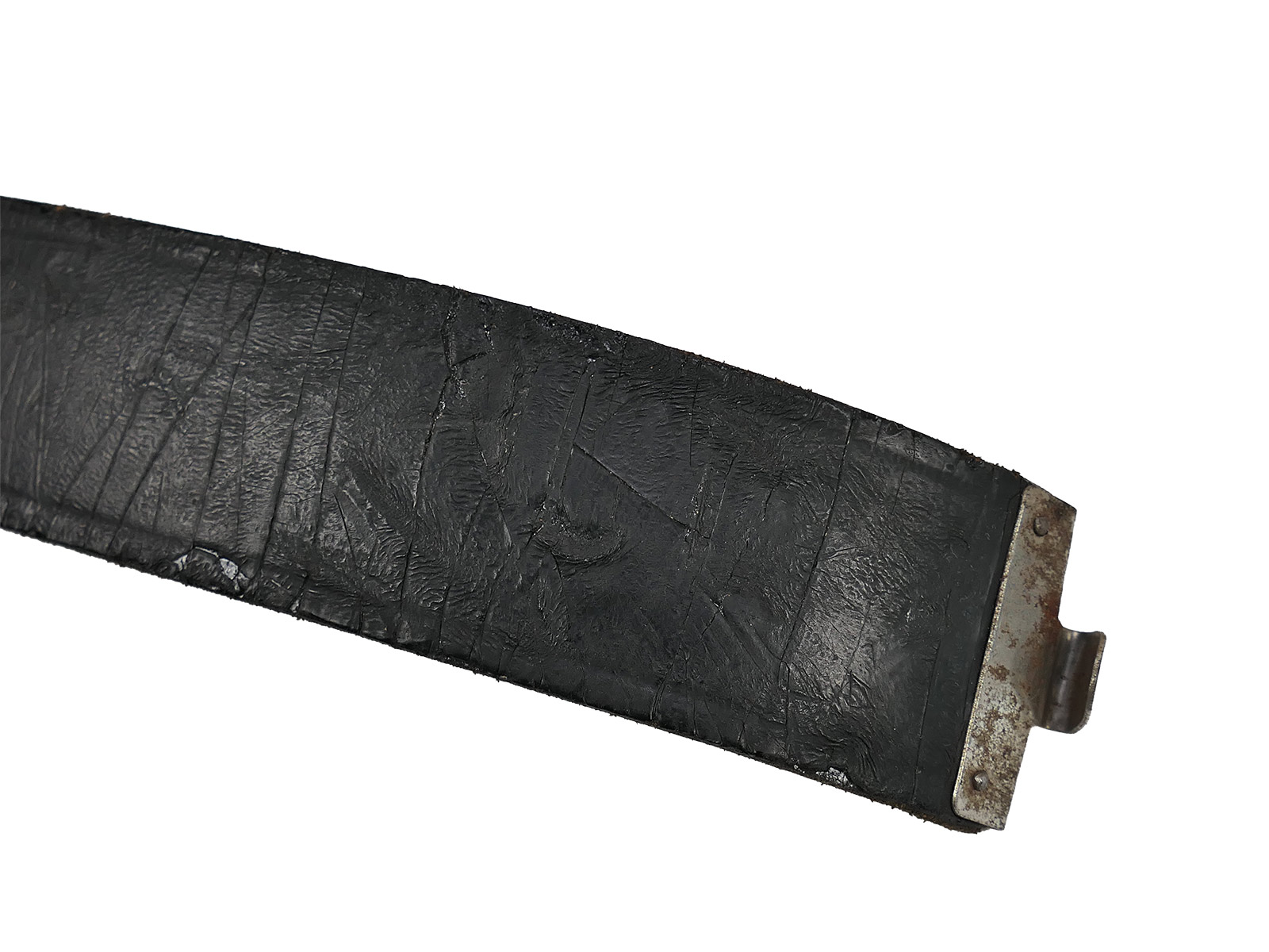 Original patent leather Wehrmacht belt, total length 98 cm, COLLECTION BATTLE WORN