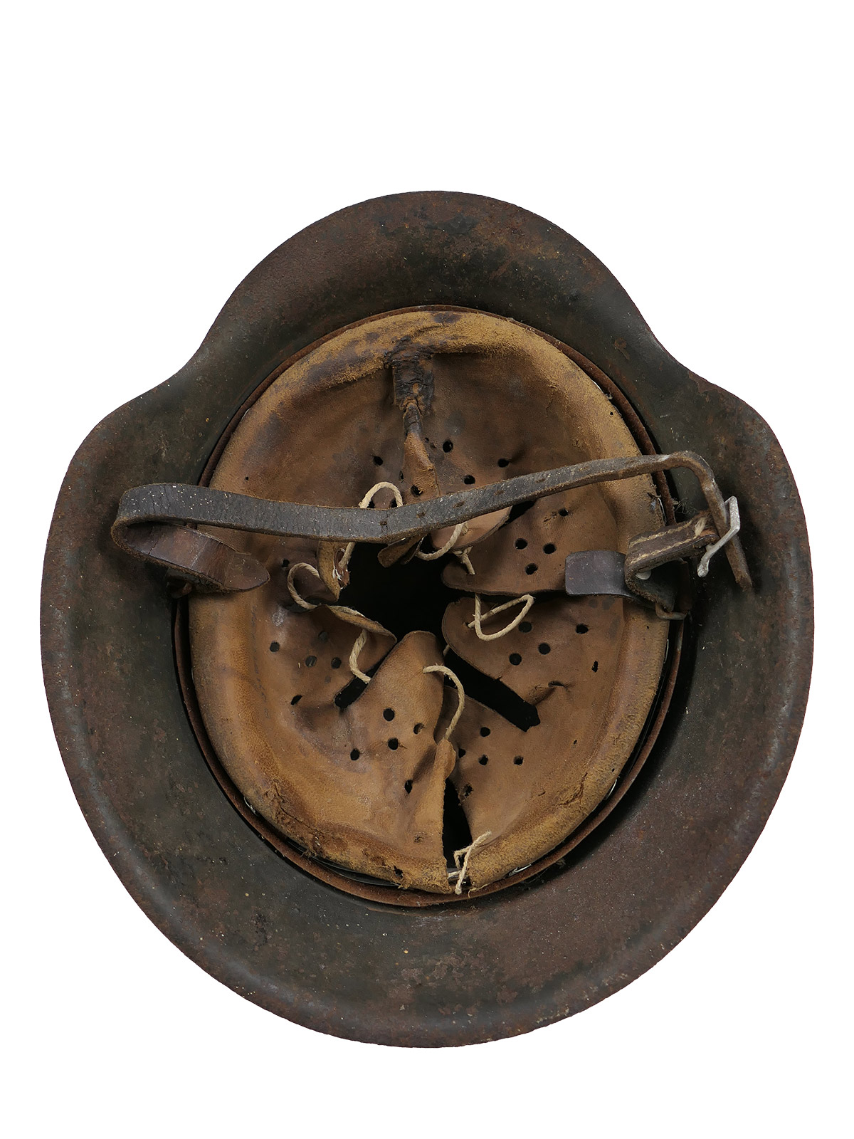 Wehrmacht SD M42 steel helmet with helmet lining and chin strap – ORIGINAL FIND FROM A BARN