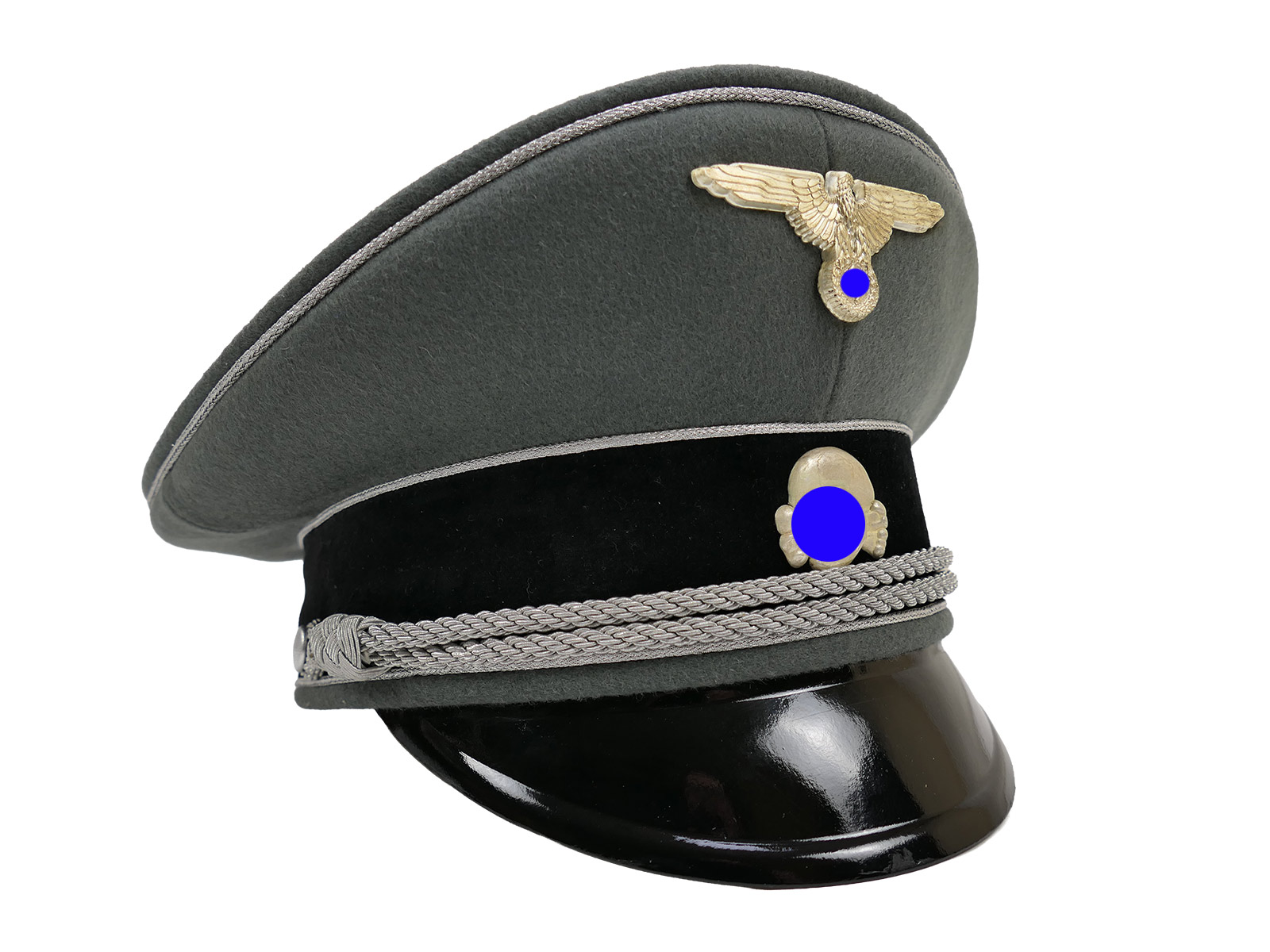 Waffen SS peaked cap, General’s size 58 – top-quality museum-grade reproduction with metal detailing