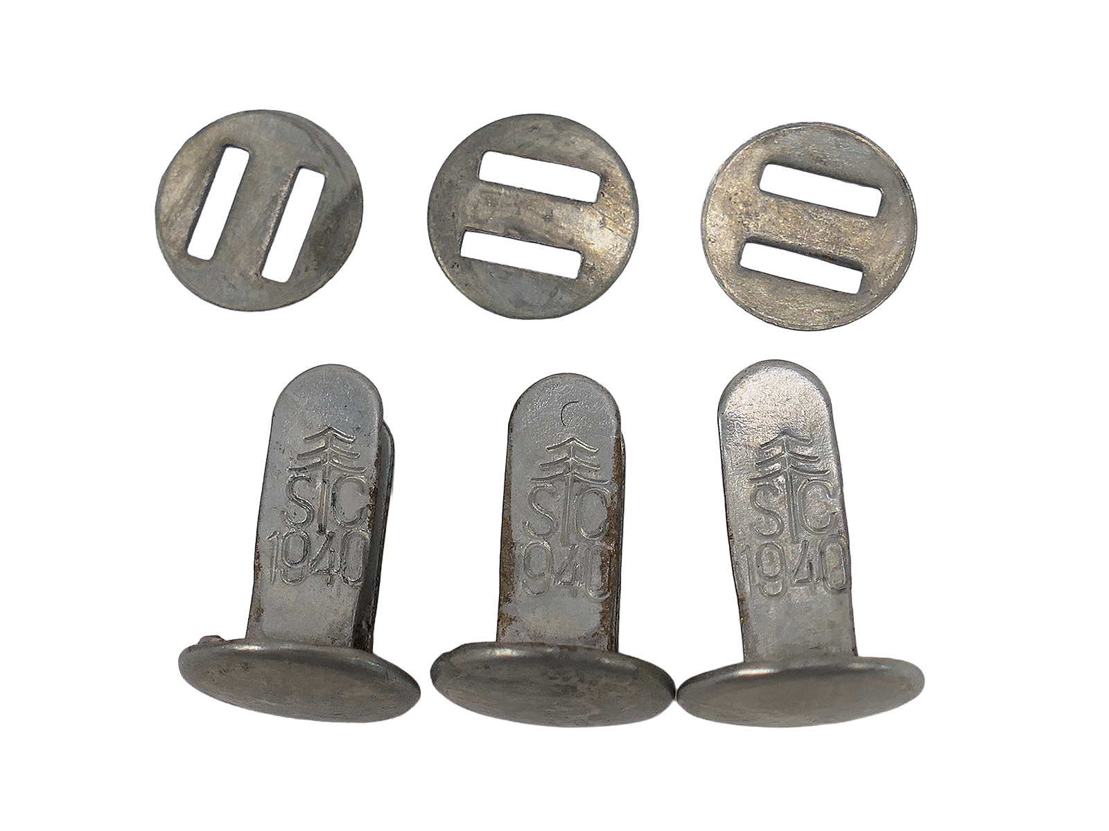 Wehrmacht set of helmet rivets SC 1940 – Stahlhelm rivets with washers