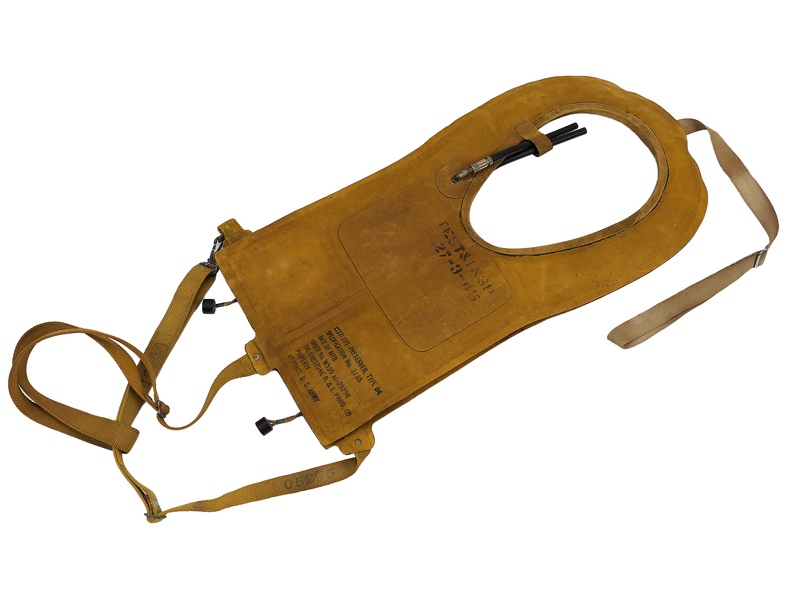 WW2 USAF Life Preserver Vest, Paratrooper Type B-4, dated 1942, B4 COLLECTION, BATTLE-WORN