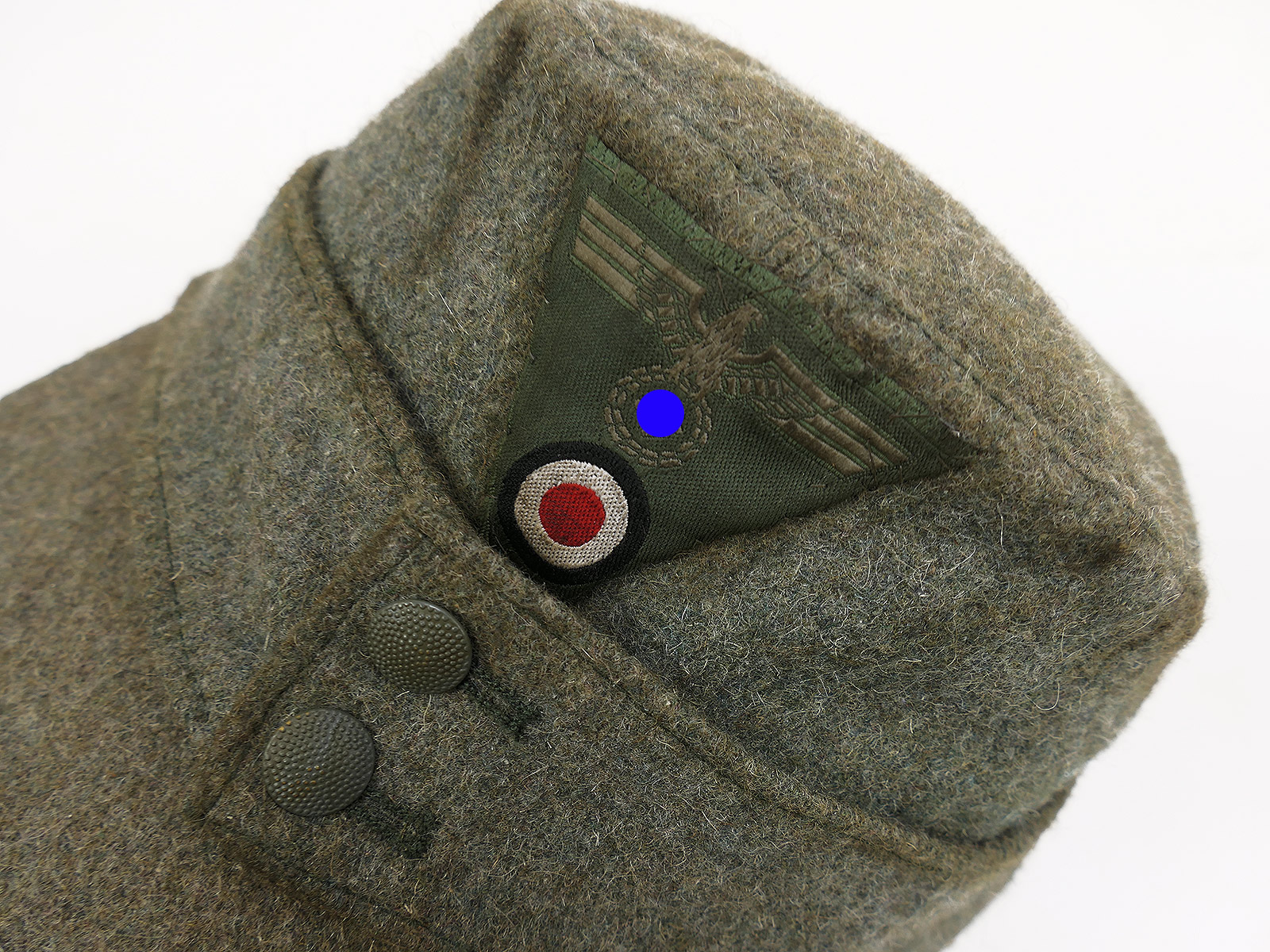 Wehrmacht M43 field cap M1943 with trapezoidal detailing, cap eagle, size 59/60, BATTLE WORN