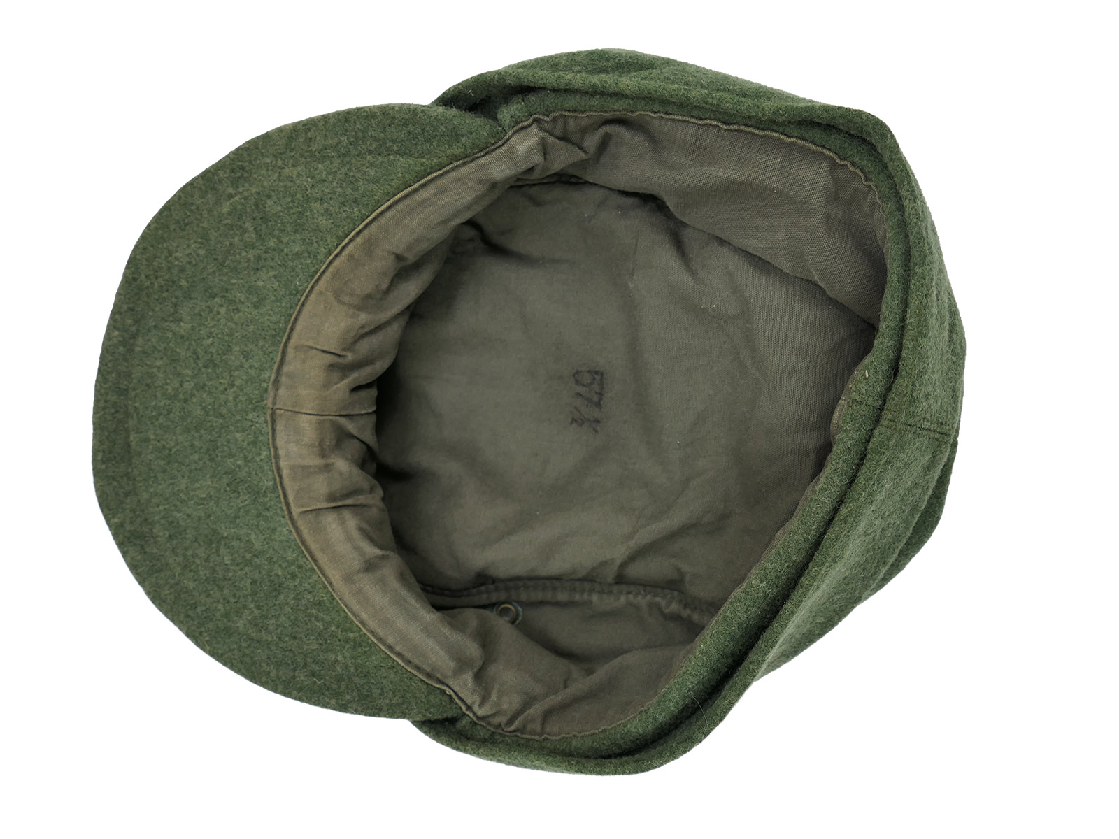 Wehrmacht M43 field cap M1943 with trapezoidal detailing, cap eagle, size 58, BATTLE WORN