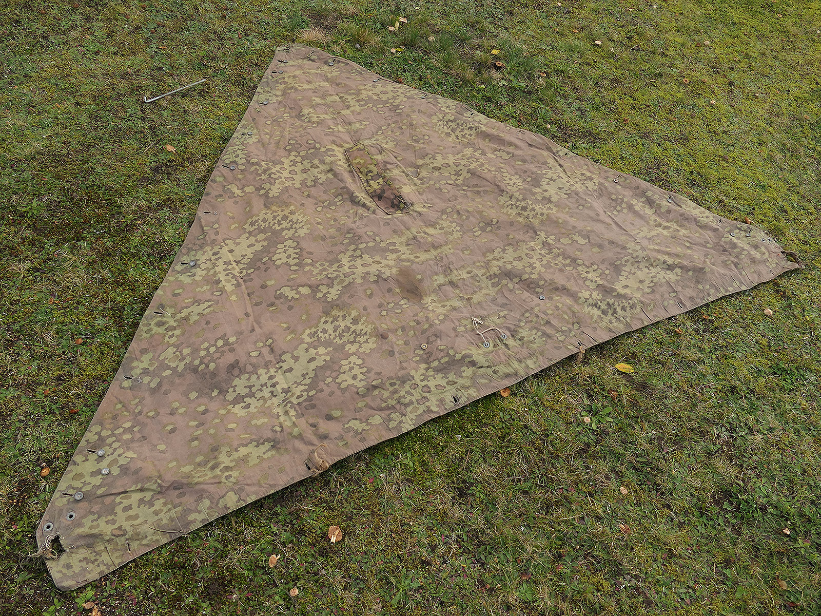 #B/ Waffen SS Original Tarpaulin – Oak Leaf Camouflage Tarpaulin – Battle-Worn