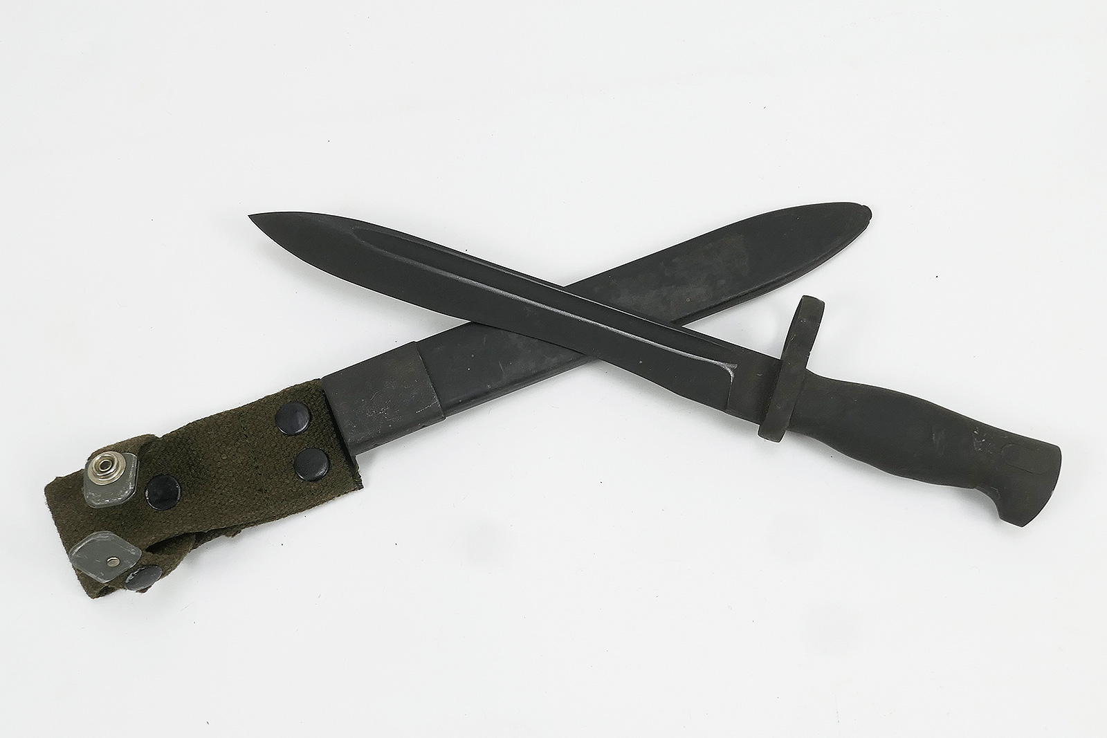 Spanish bayonet CETME blackened blade with plastic scabbard