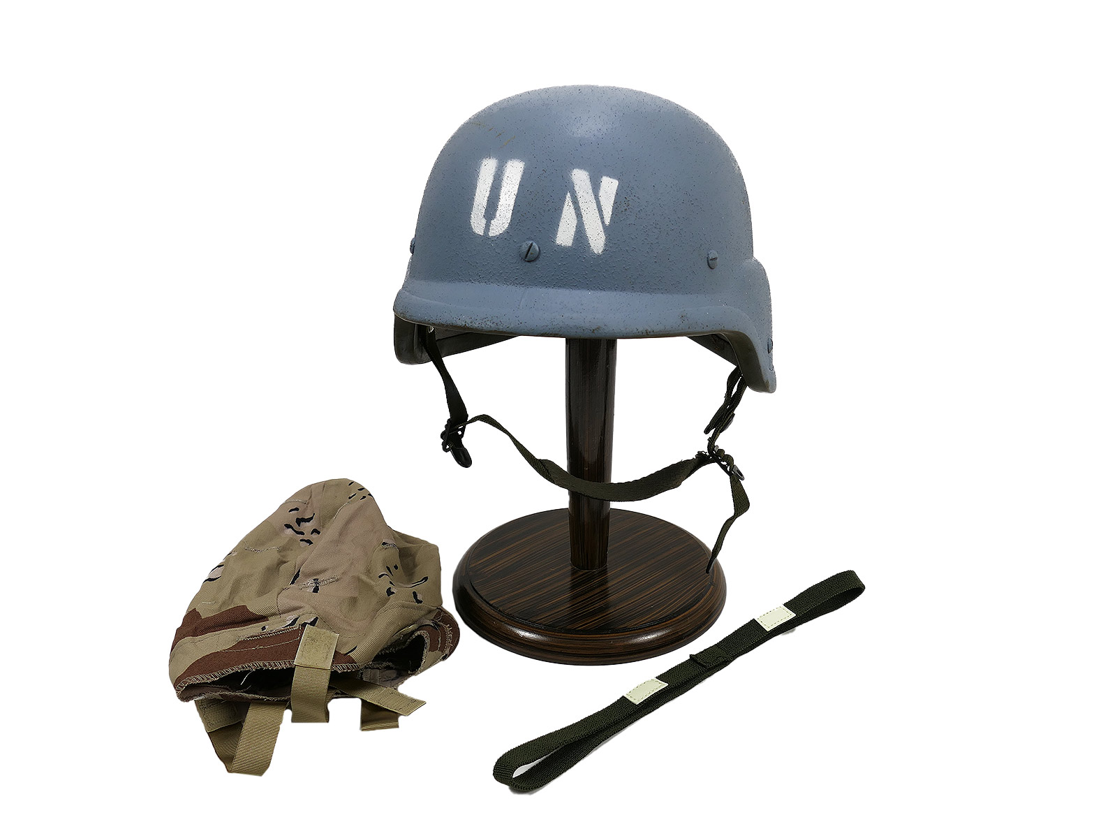 #74 (US) UN PASGT combat helmet BLAUHELM Combat helmet size M-2 with US Desert helmet cover SOMALIA TOP !