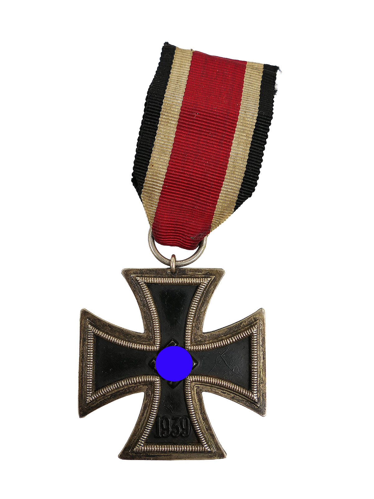 Original WW2 Iron Cross 2nd Class 1939 / 1813 EK2 on a ribbon 
