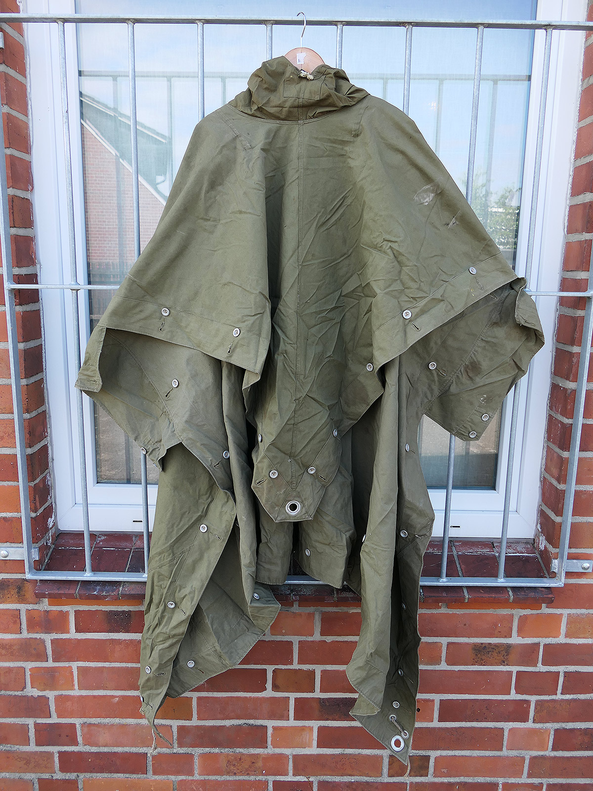 Original Bundeswehr poncho / tent sheet / tent cover, field grey, old style – COLLECTION