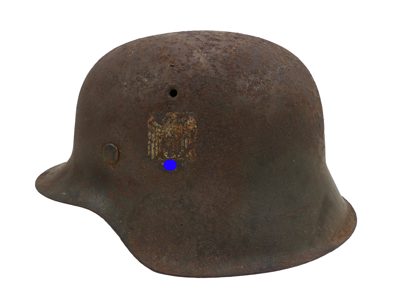Wehrmacht SD M42 steel helmet with helmet lining and chin strap – ORIGINAL FIND FROM A BARN