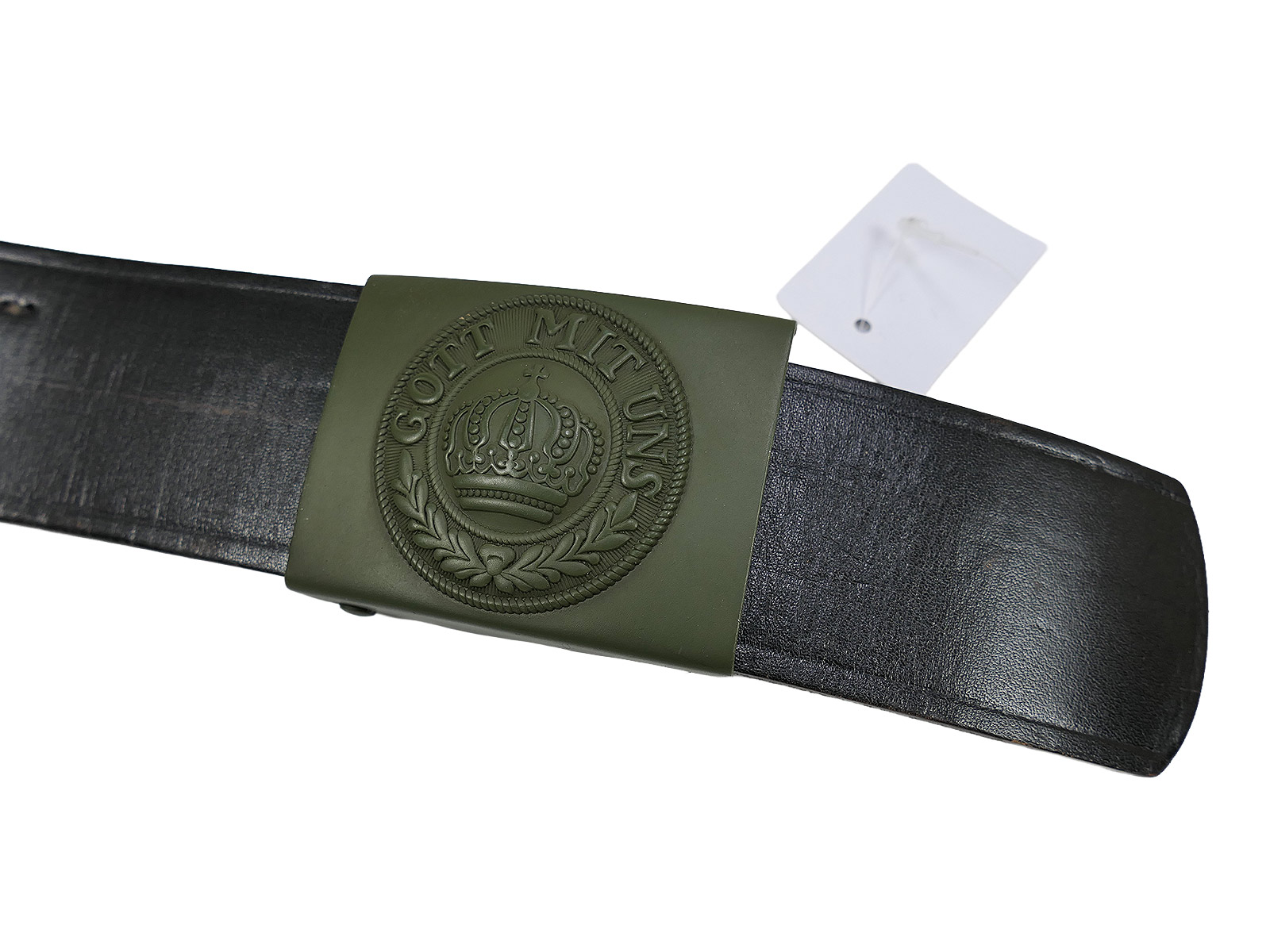 One-off WK1 Prussian belt / belt strap – leather belt, 110 cm, with ‘God be with us’ buckle
