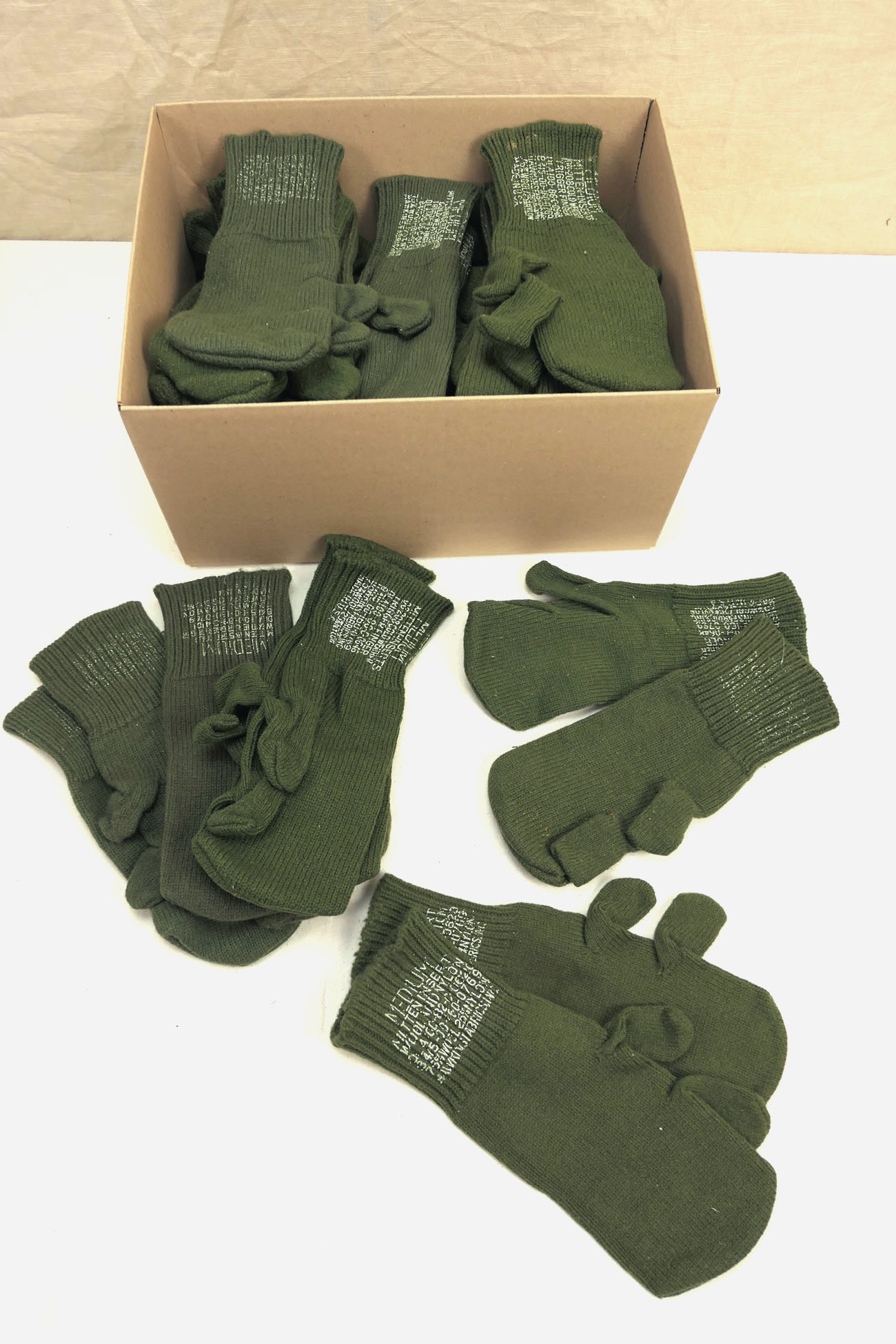 US ARMY Trigger Finger Wool Gloves M-1948 / Gloves wool olive / Size M Medium