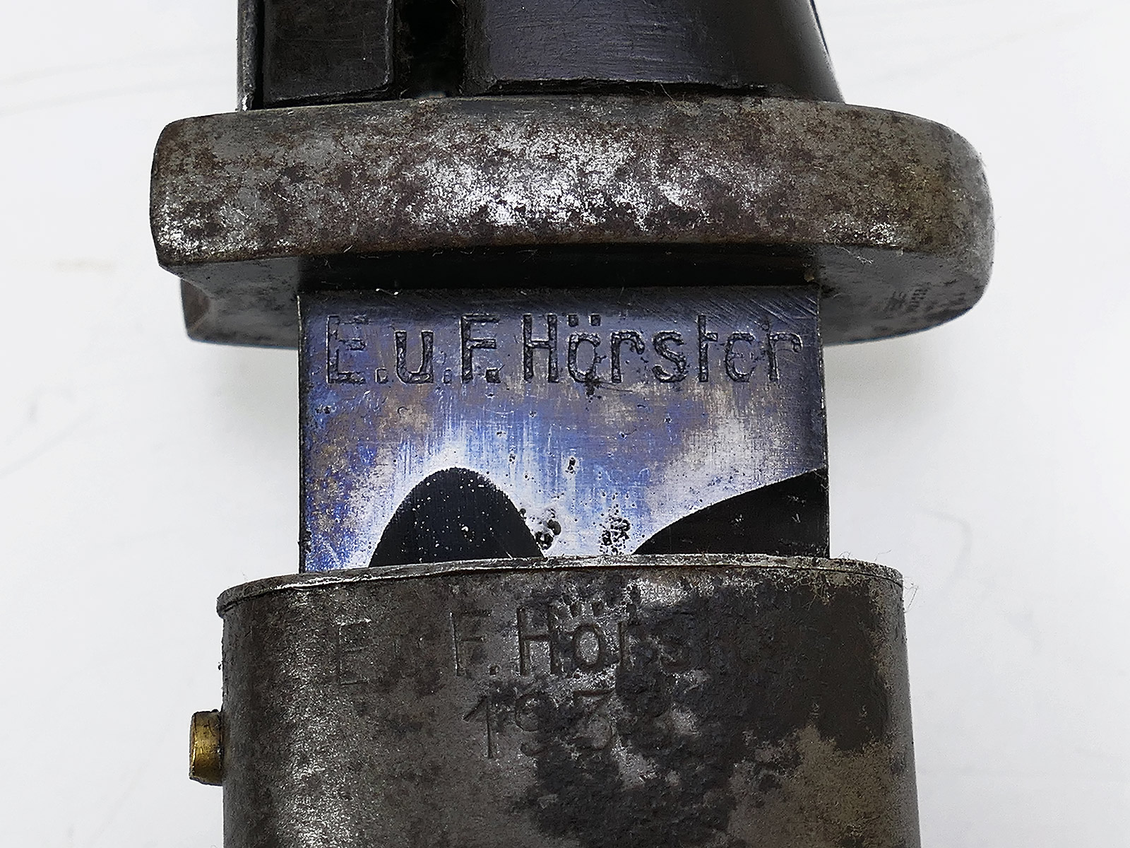 Wehrmacht M84/98 K98 bayonet / side-mounted bayonet – matching serial numbers – Hörster 1938 – battle-worn