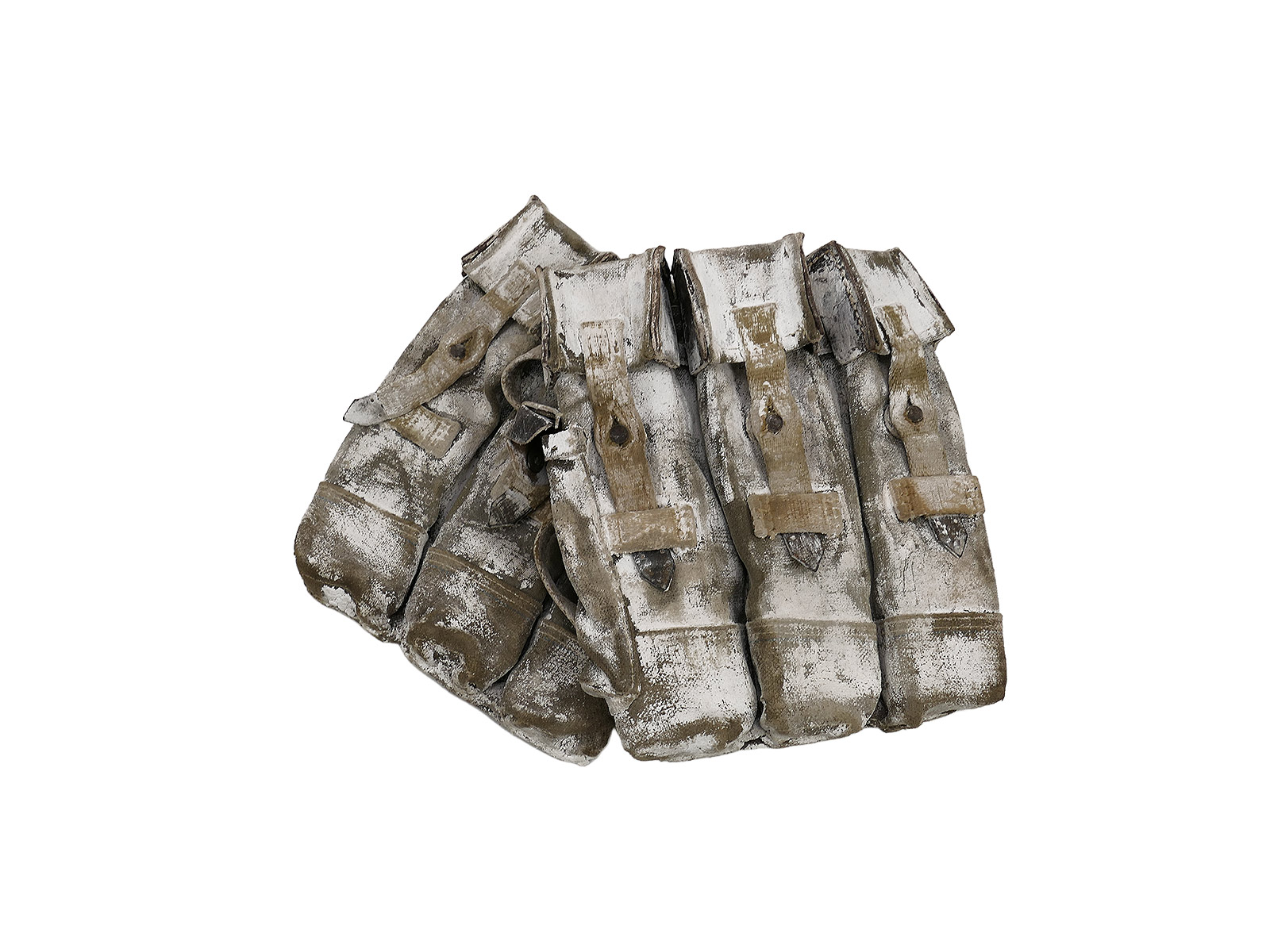  2x magazine pouch, WINTERTARN Ardennes, Sturmgewehr 44, STGW44, MP44, BLUE thread, BATTLE WORN